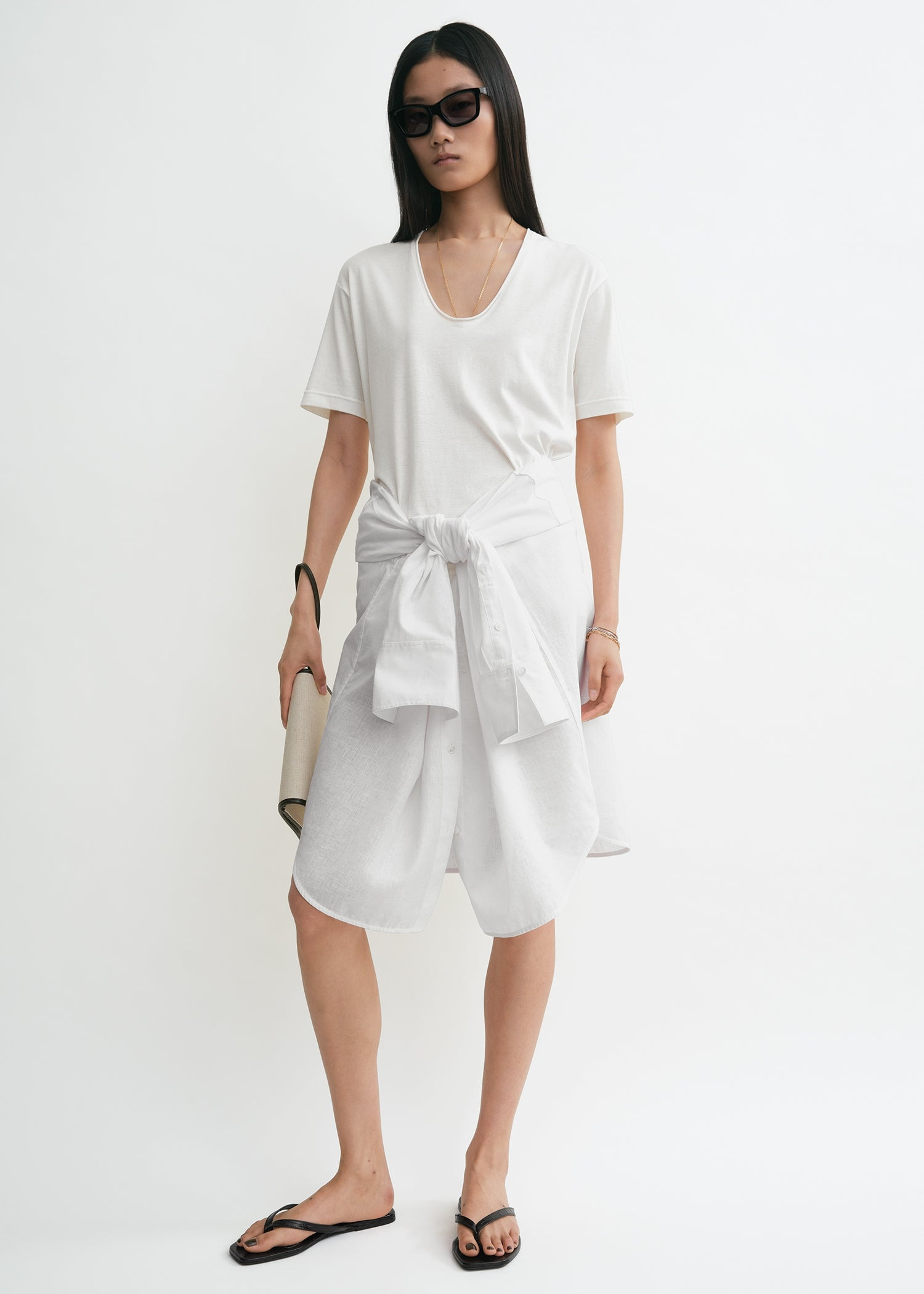 Cotton silk tee off-white - 2