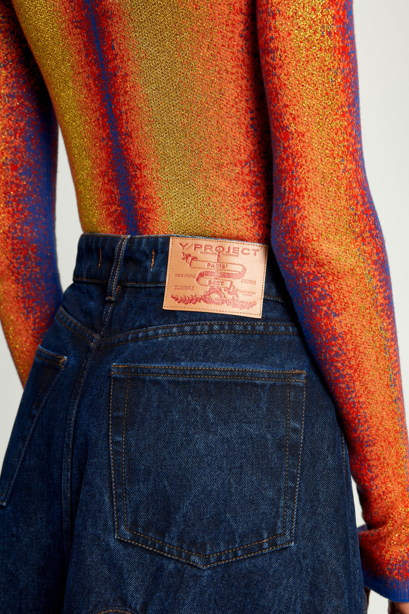 Multi Cut 아웃 Denim Maxi 스커트 7