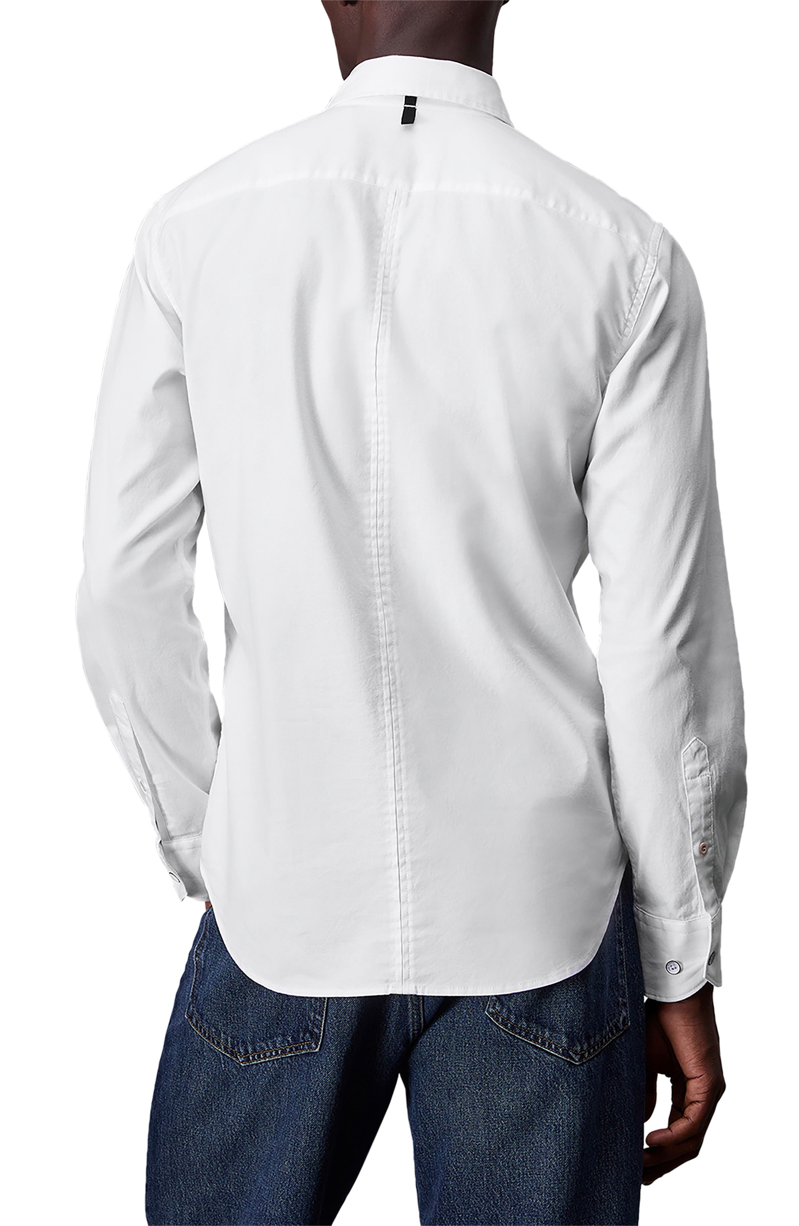 rag & bone Tomlin Cotton Dobby Button-Up Shirt in White at Nordstrom - 3