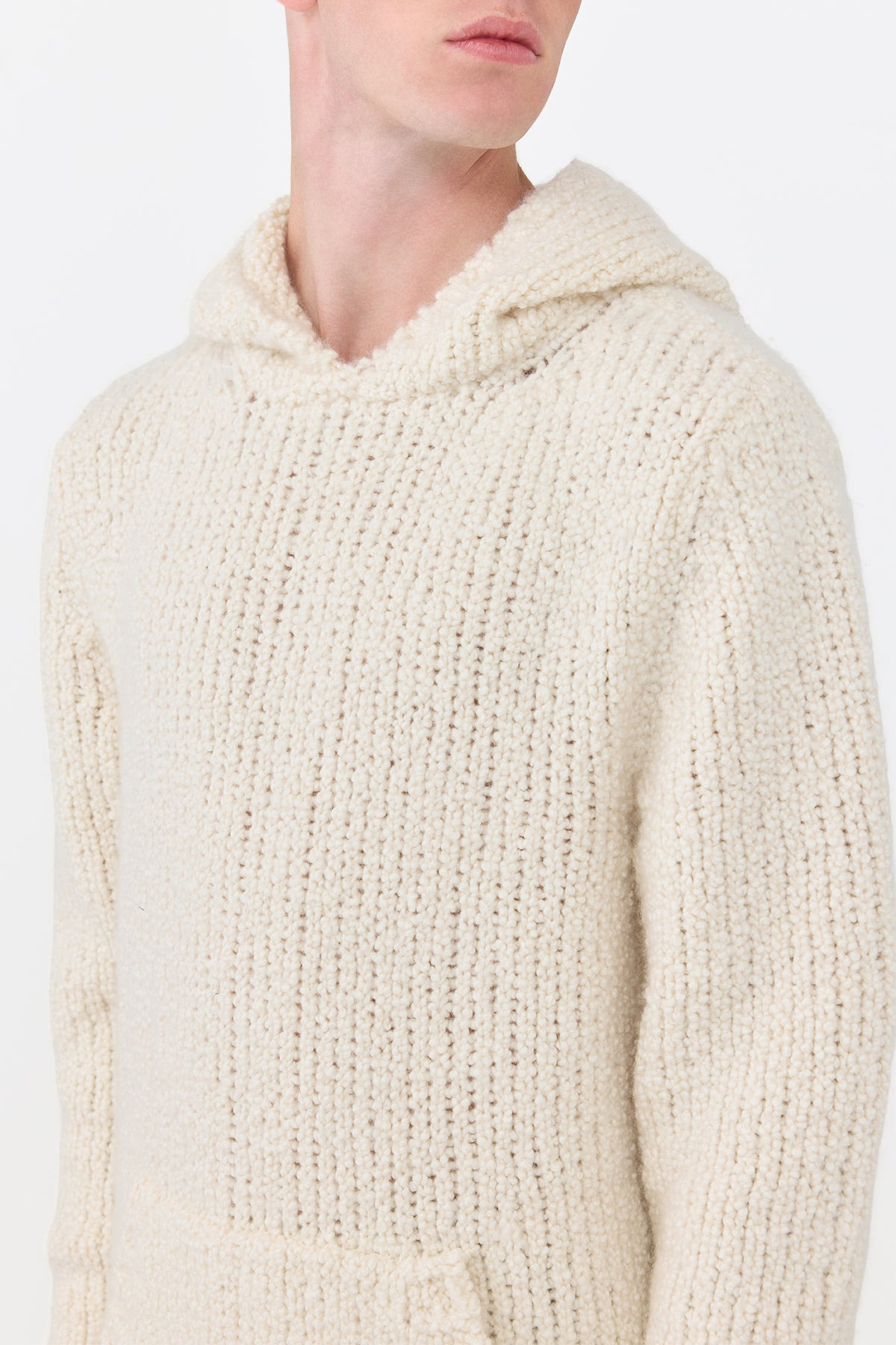 Aditi Knit Hoodie in Ivory Cashmere Boucle - 6