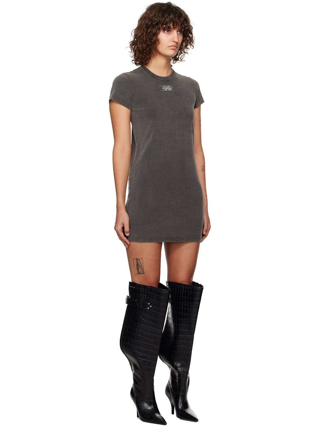 Gray Blade Logo-Embossed Minidress - 2