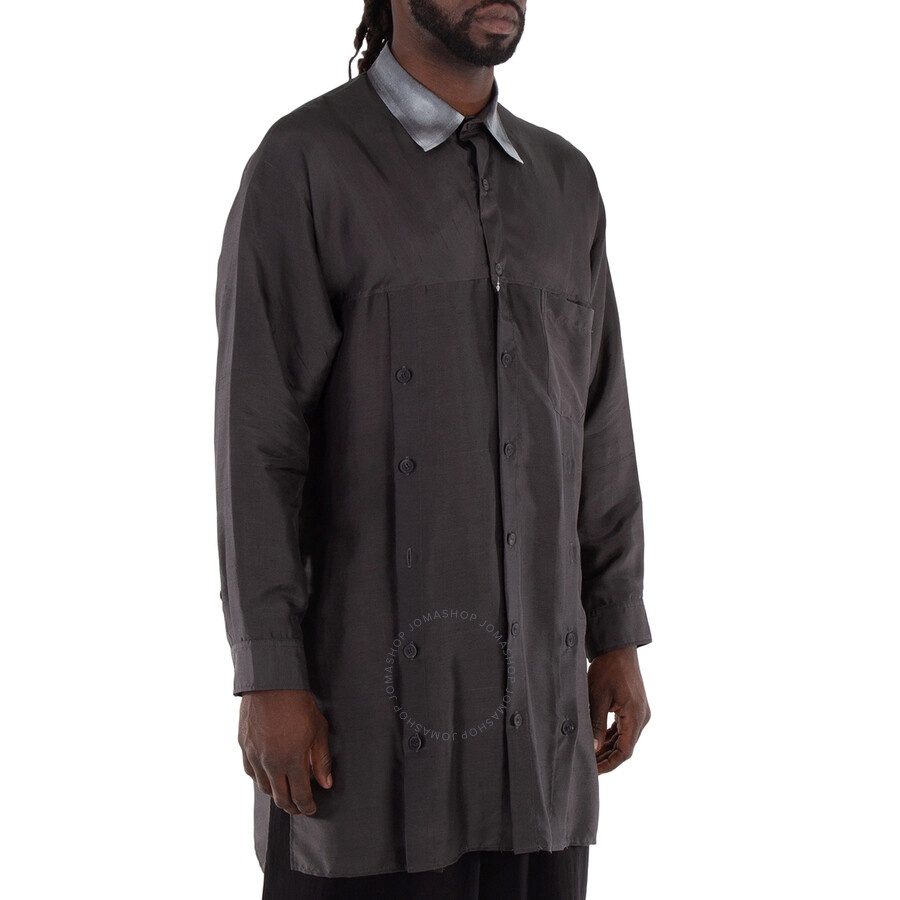 Yohji Yamamoto R-Button Designed Classic Long Shirt, Brand Size 2 (Medium) - 3