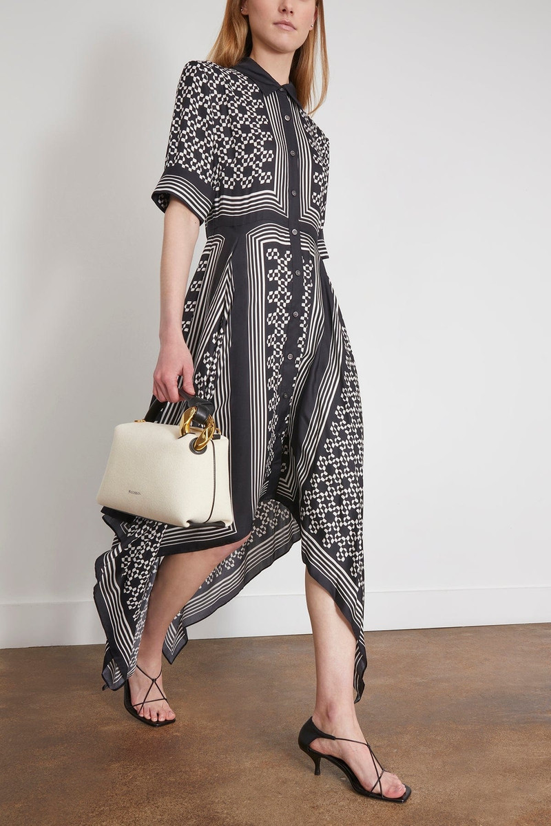 cotton blend handkerchief midi dress Denim Handkerchief Midi Dress