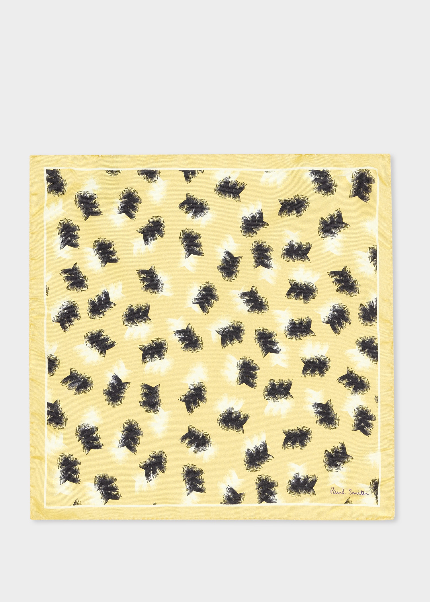 Yellow 'Sunflare' Silk Pocket Square - 1