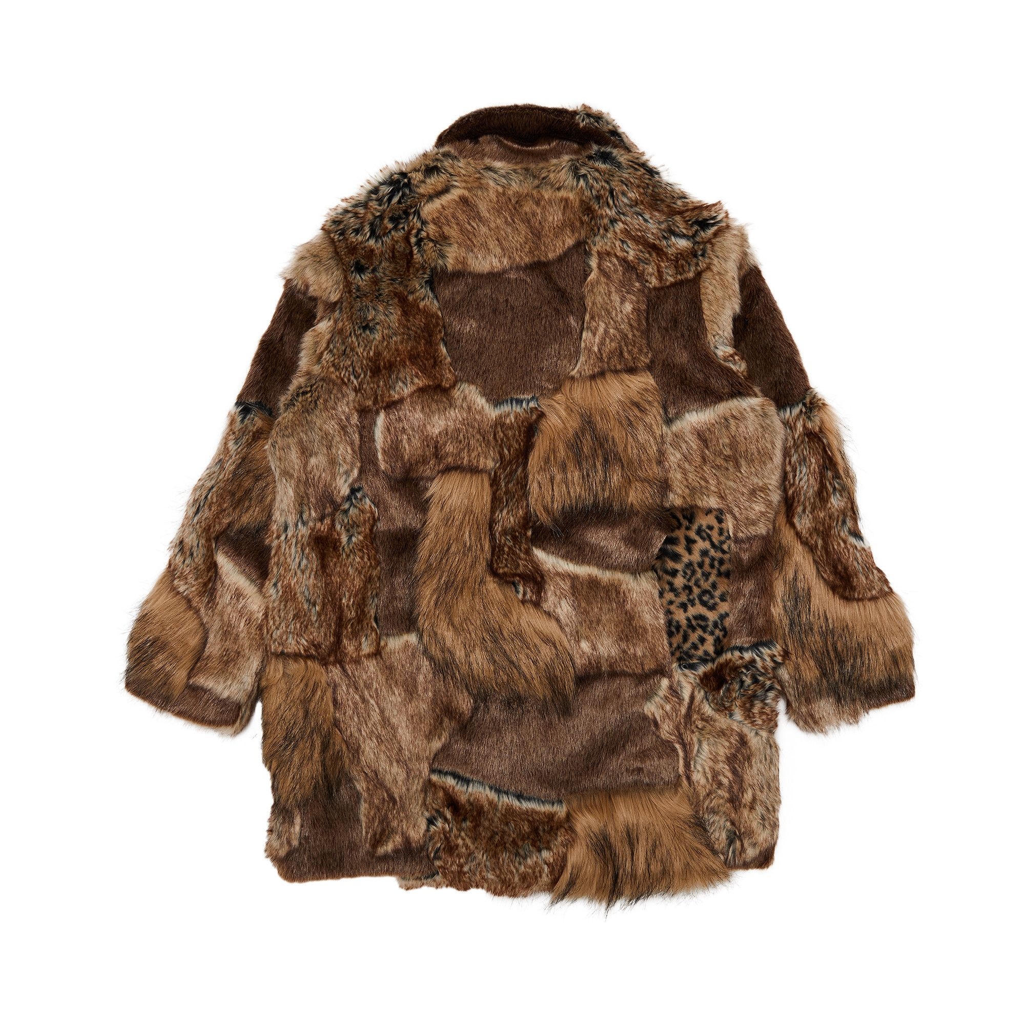 Supreme x MM6 Maison Margiela Patchwork Faux Fur Coat 'Brown' - 2