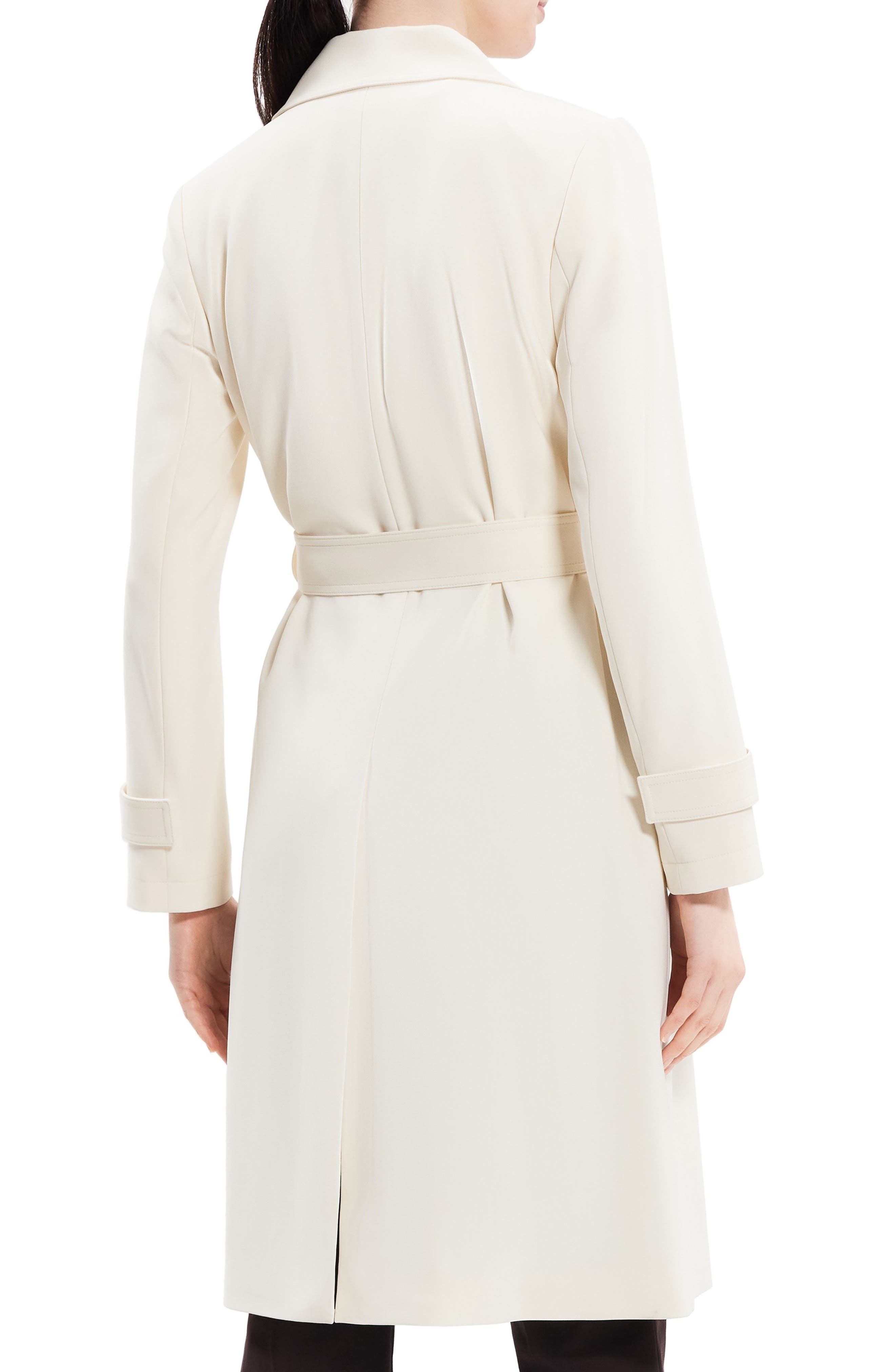 Theory Oaklane Admiral Crepe Trench Coat in Rice at Nordstrom - 2