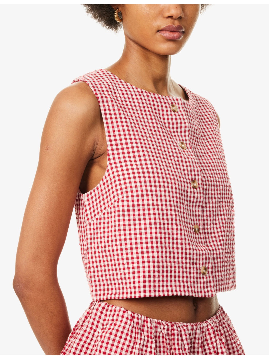 Rio Gingham Cotton-Poplin Top - 5