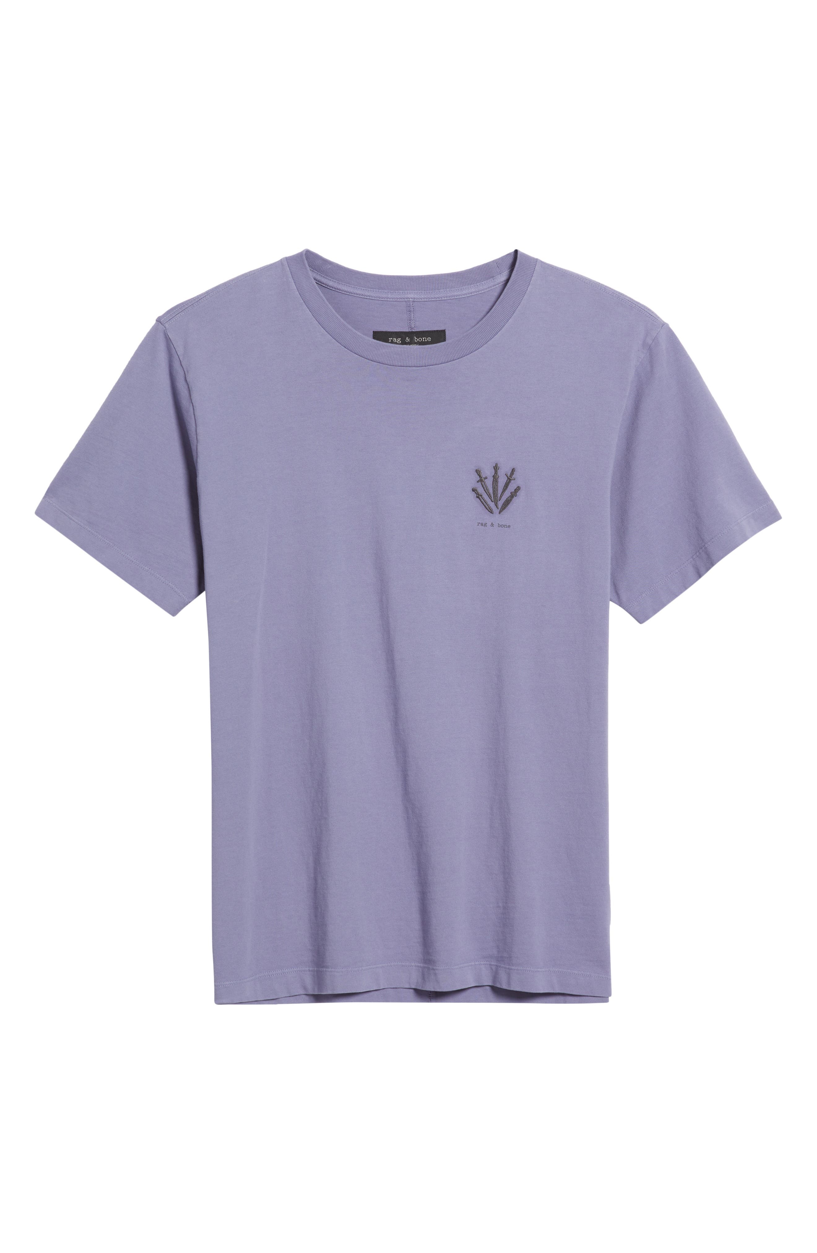 rag & bone Dagger Embroidered Cotton Graphic T-Shirt in Washed Purple at Nordstrom - 5