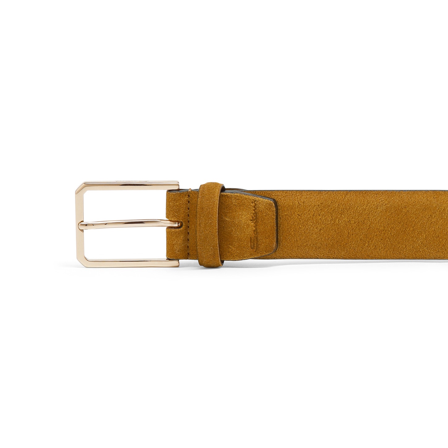 Men's yellow suede adjustable belt - 2