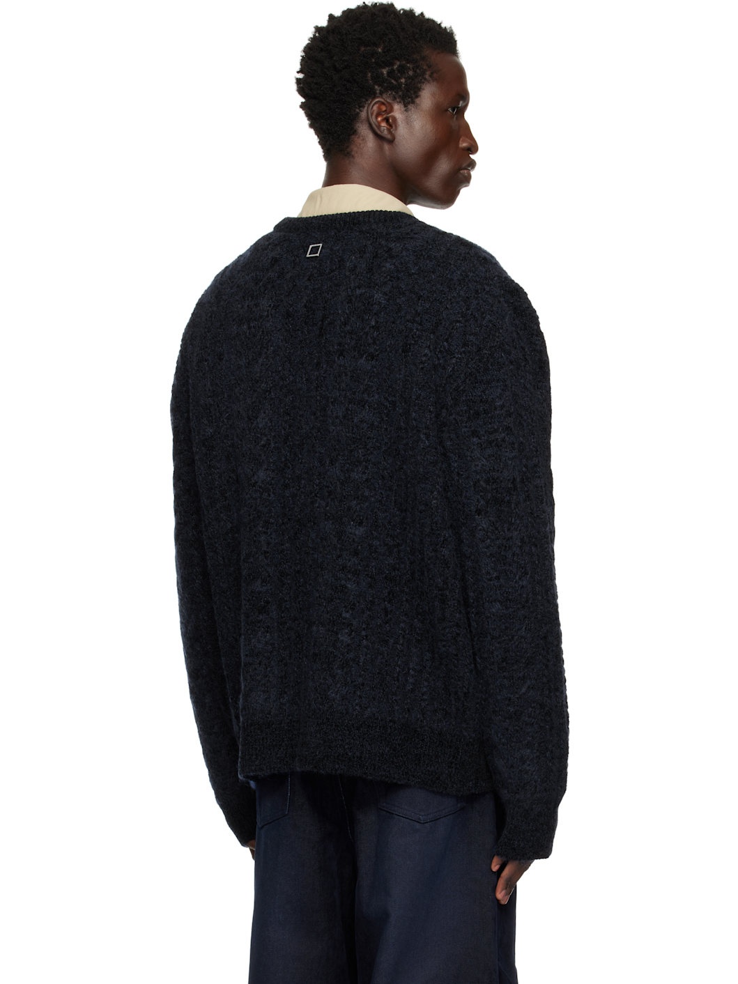 Navy Cable Cardigan - 3