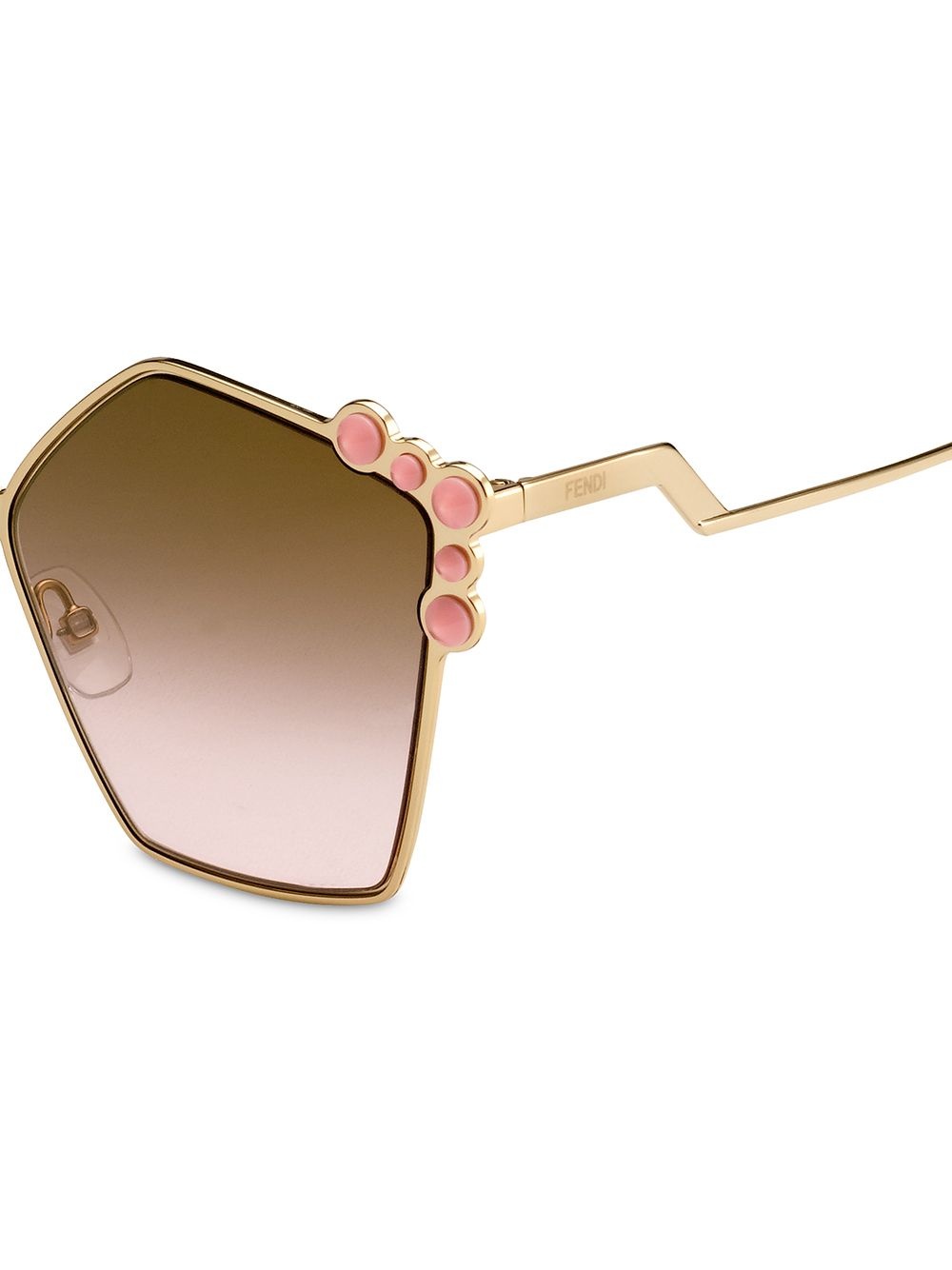 studded pentagonal sunglasses - 3