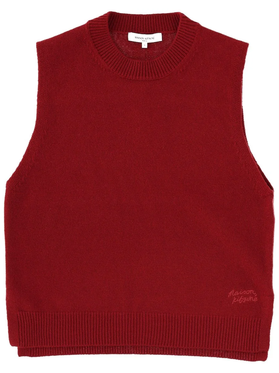 WOOL VEST WITH LOGO - 1