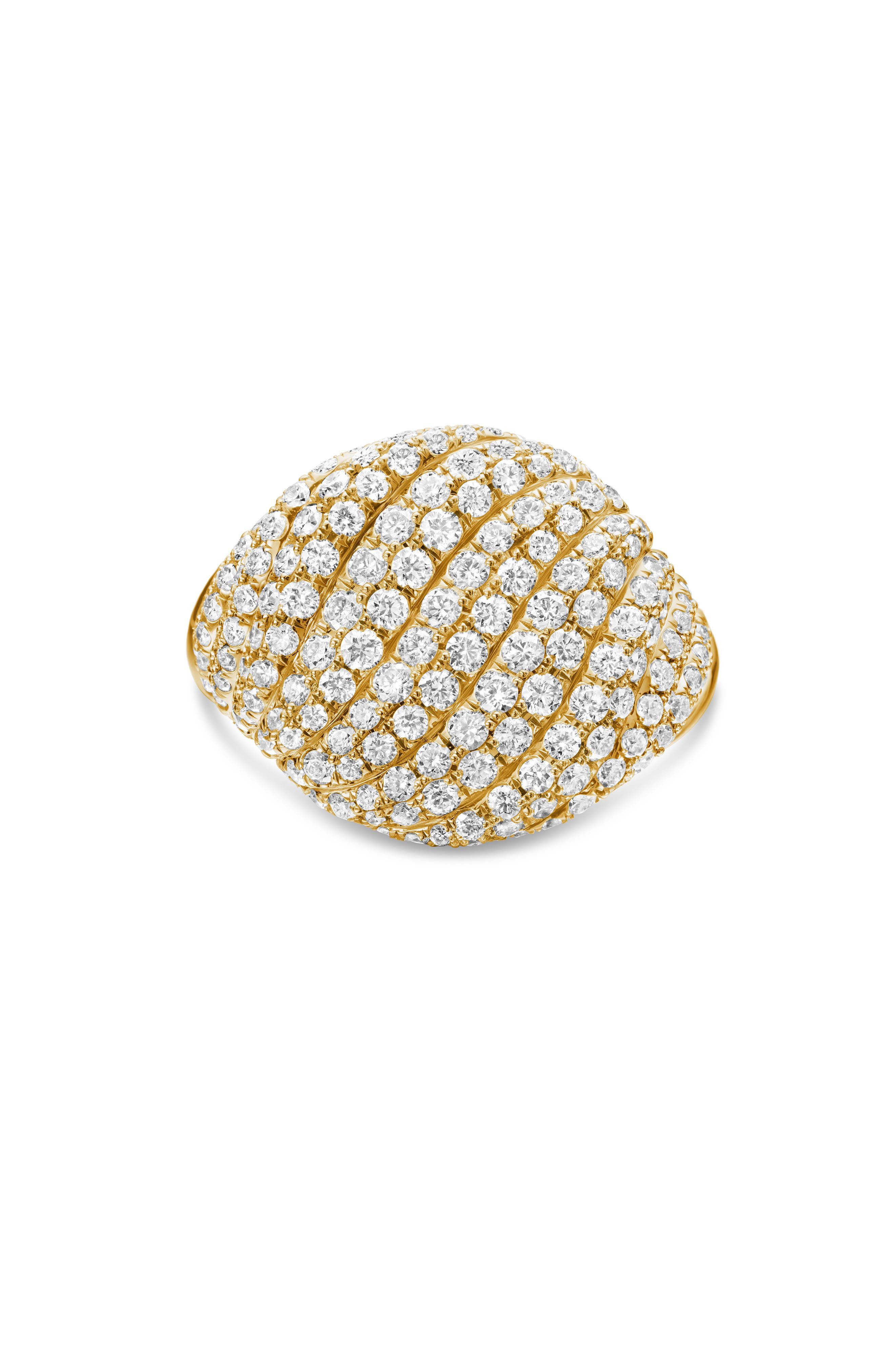 David Yurman Sculpted Cable Pinky Ring in 18K Yellow Gold with Pavé Diamonds at Nordstrom - 5