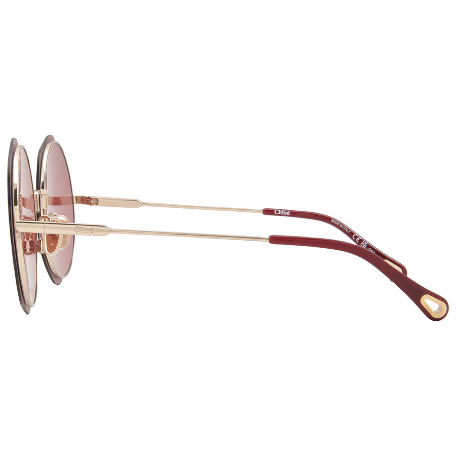 Chloe Burgundy Round Ladies Sunglasses CH0202S 003 61 - 3