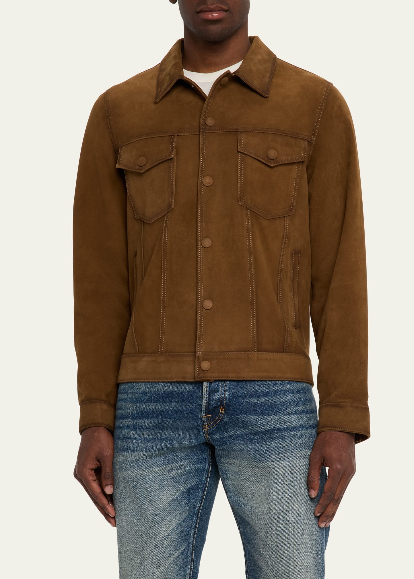 Men's Leonide Suede Trucker Jacket - 4