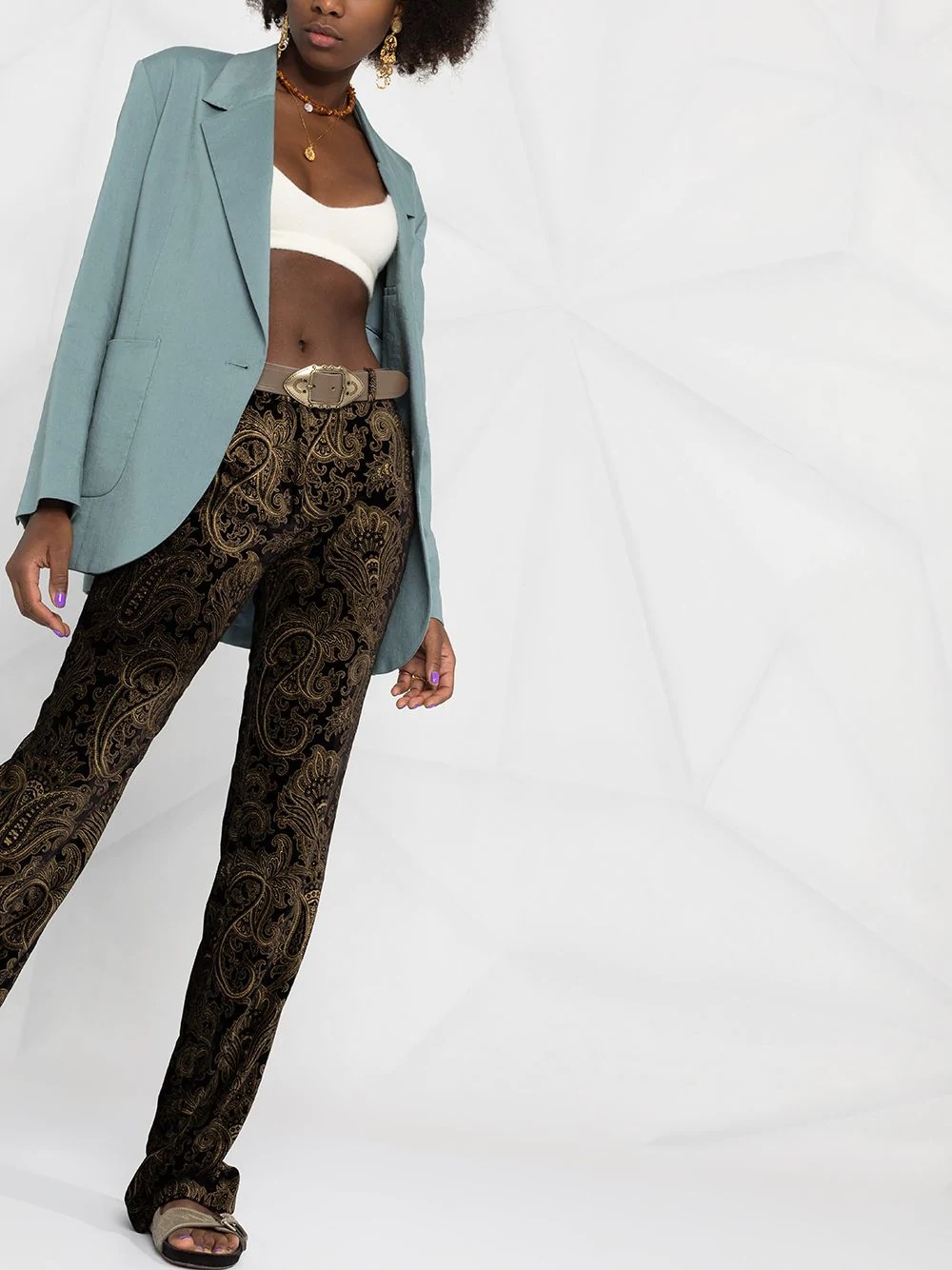 paisley-print trousers - 5