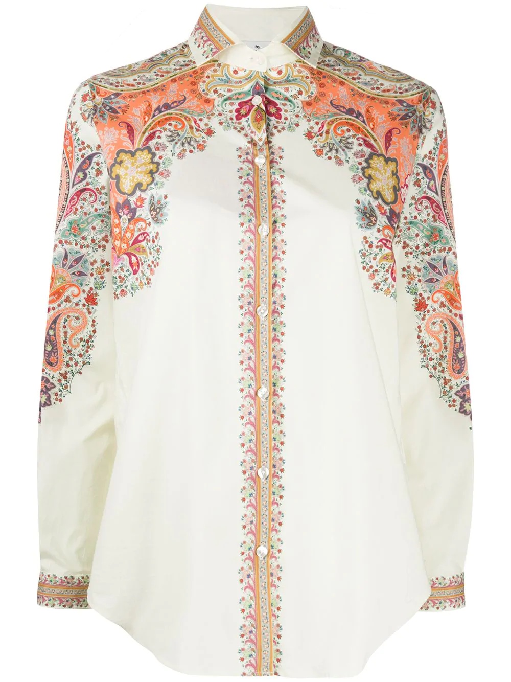 long-sleeved bohemian-print shirt - 1