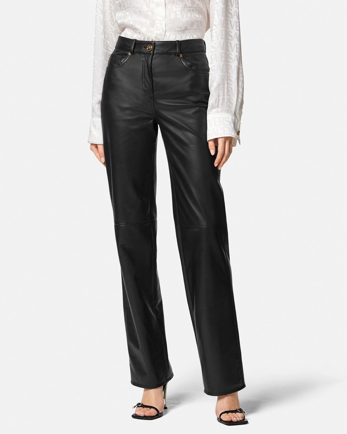 Medusa Leather Trousers - 4