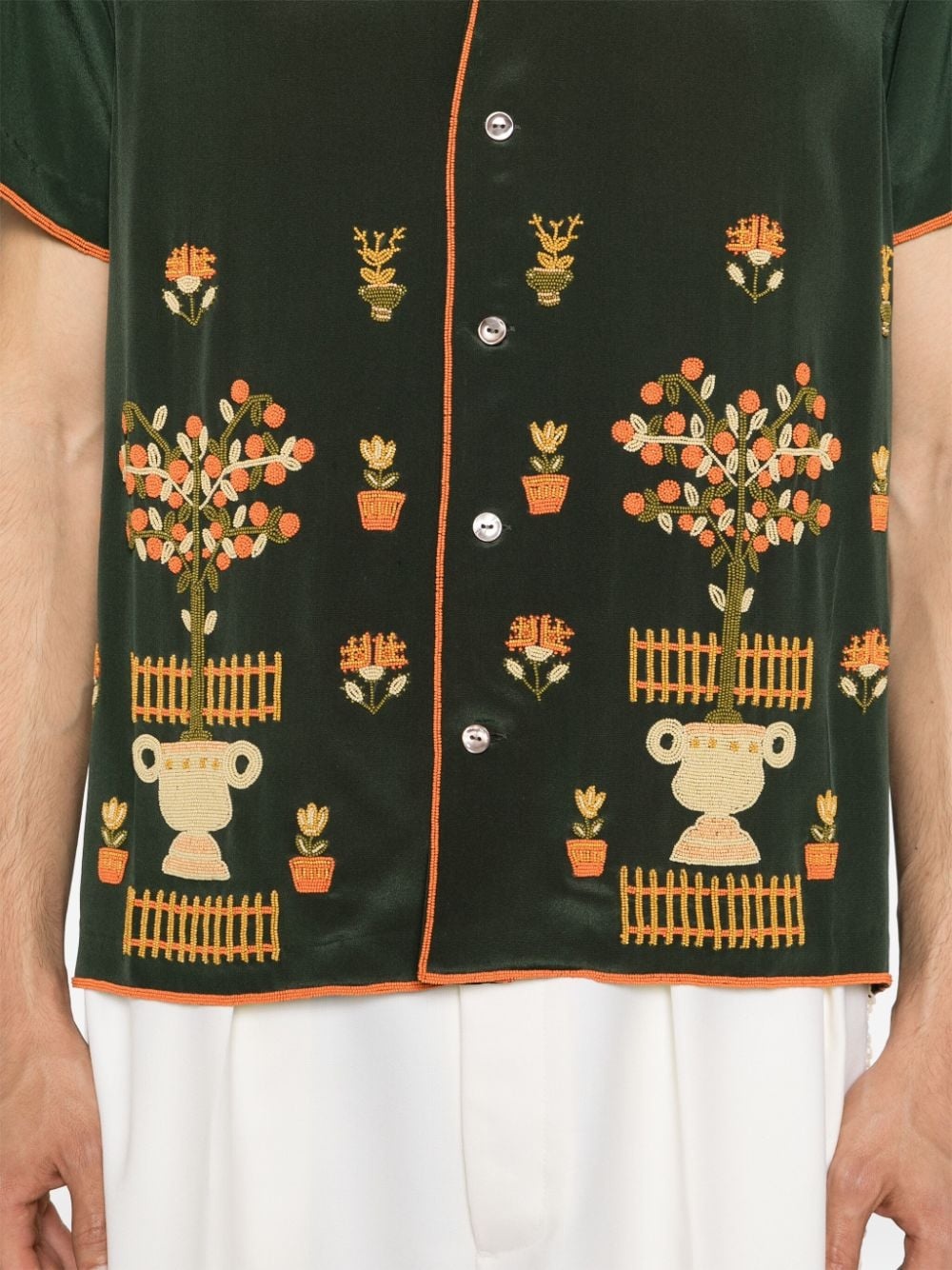 bead-embellished silk shirt - 5