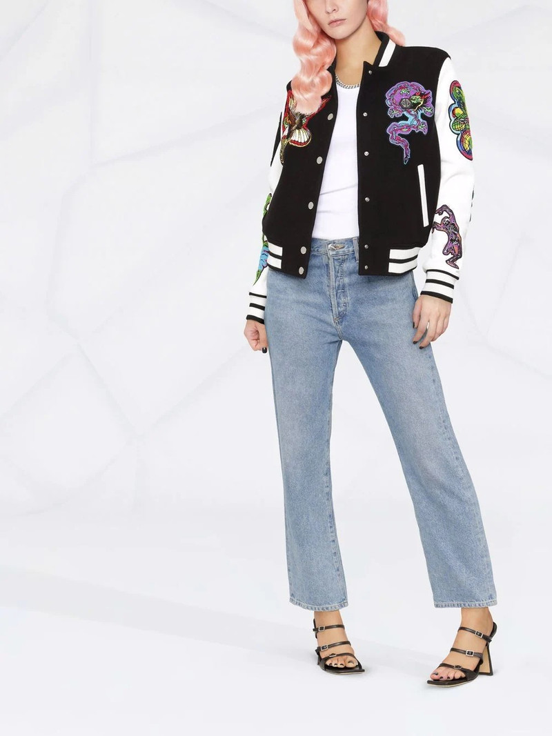 embroidered-patches colour-block varsity jacket 3