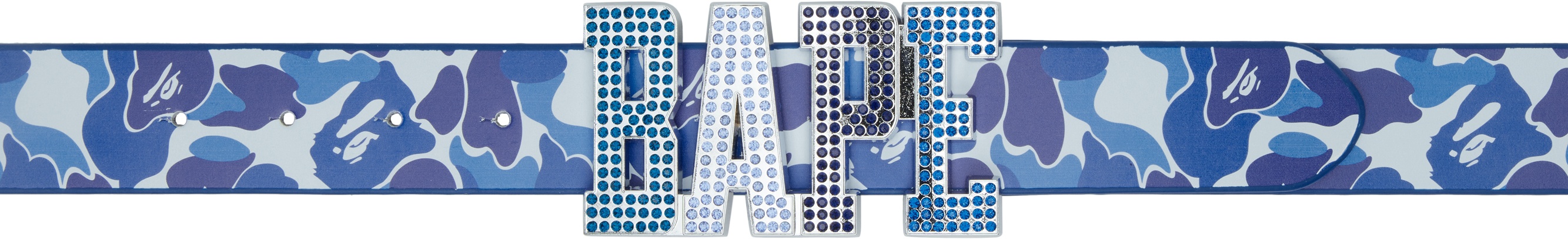 Blue ABC Camo 'Bape' Leather Belt - 1