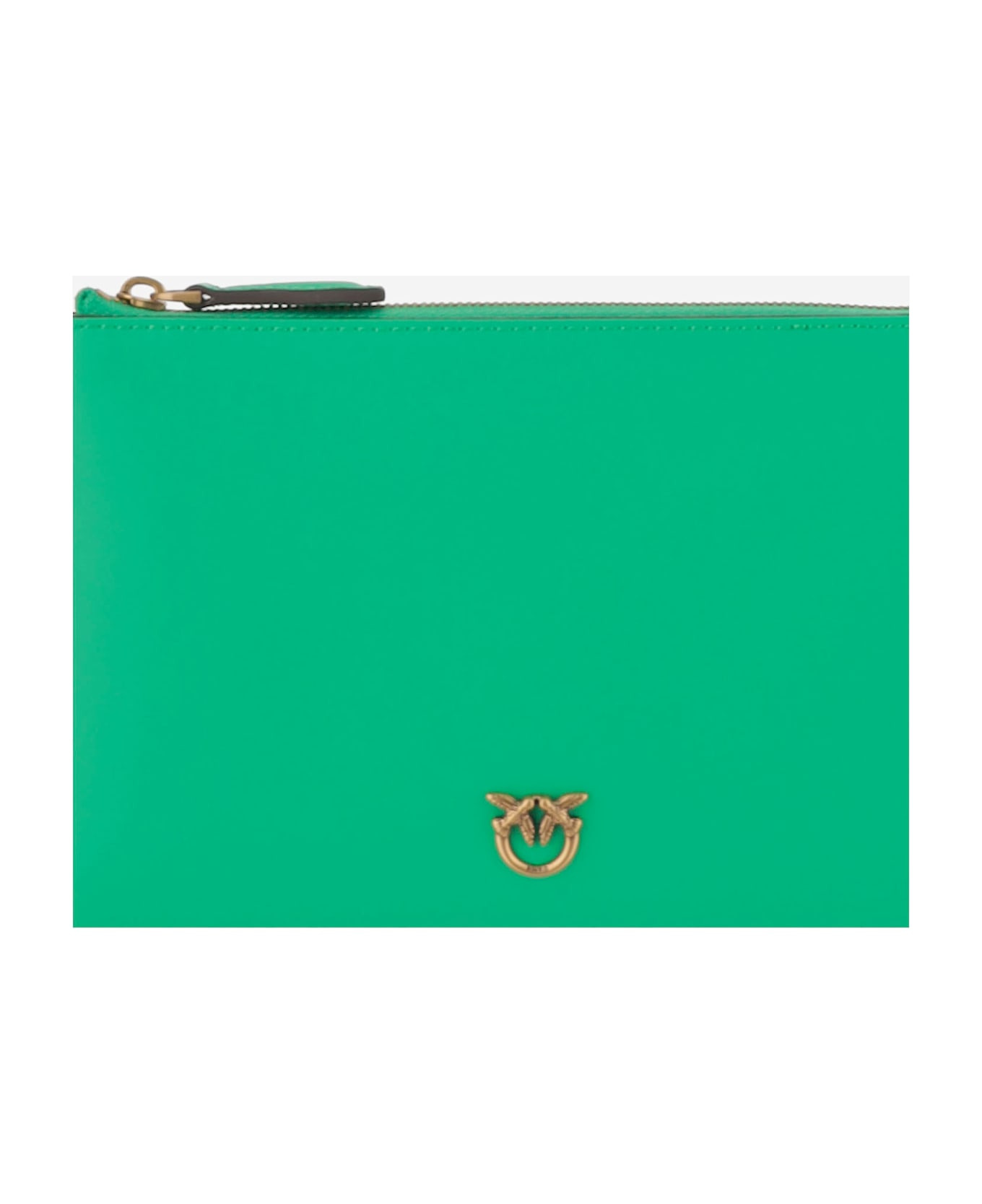 Leather Clutch Bag With Logo - 4