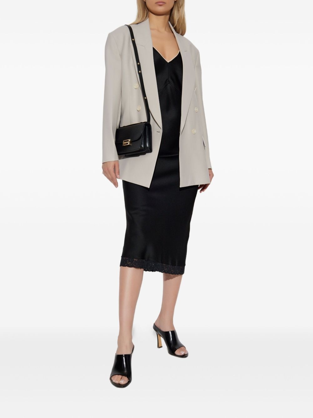 lace-trimmed pencil skirt - 2