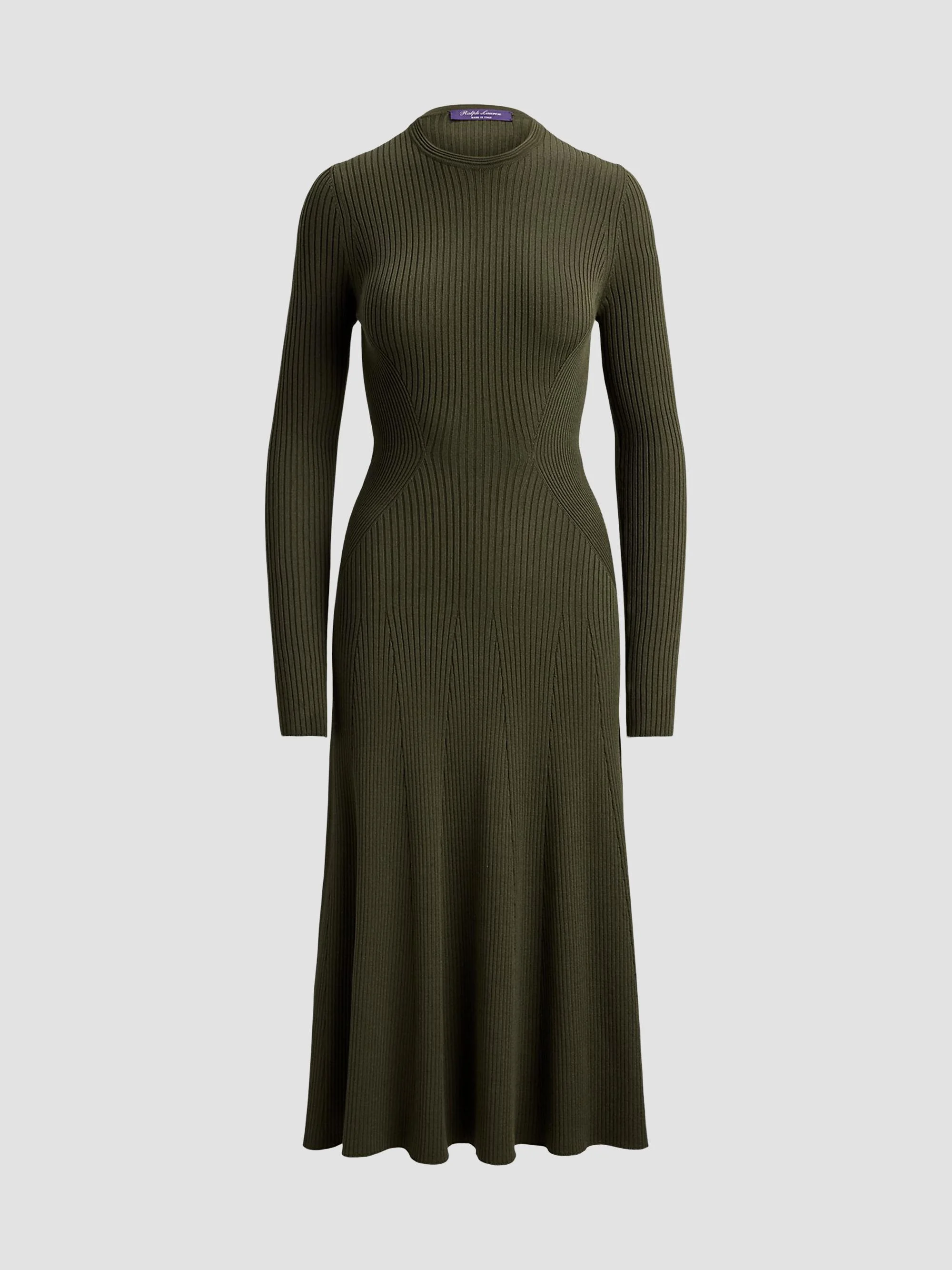 Women's Parson Rib-Knit Day Dress - Cypress - 1