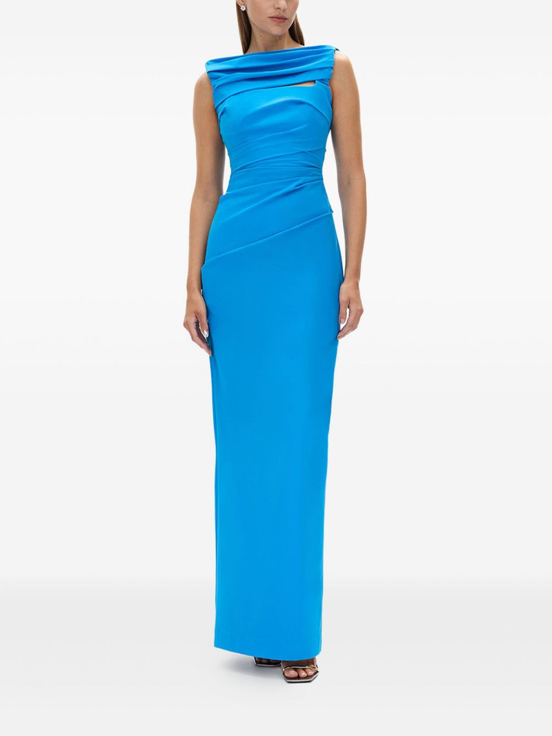 RACHEL GILBERT Camille cowl-neck draped gown outlook