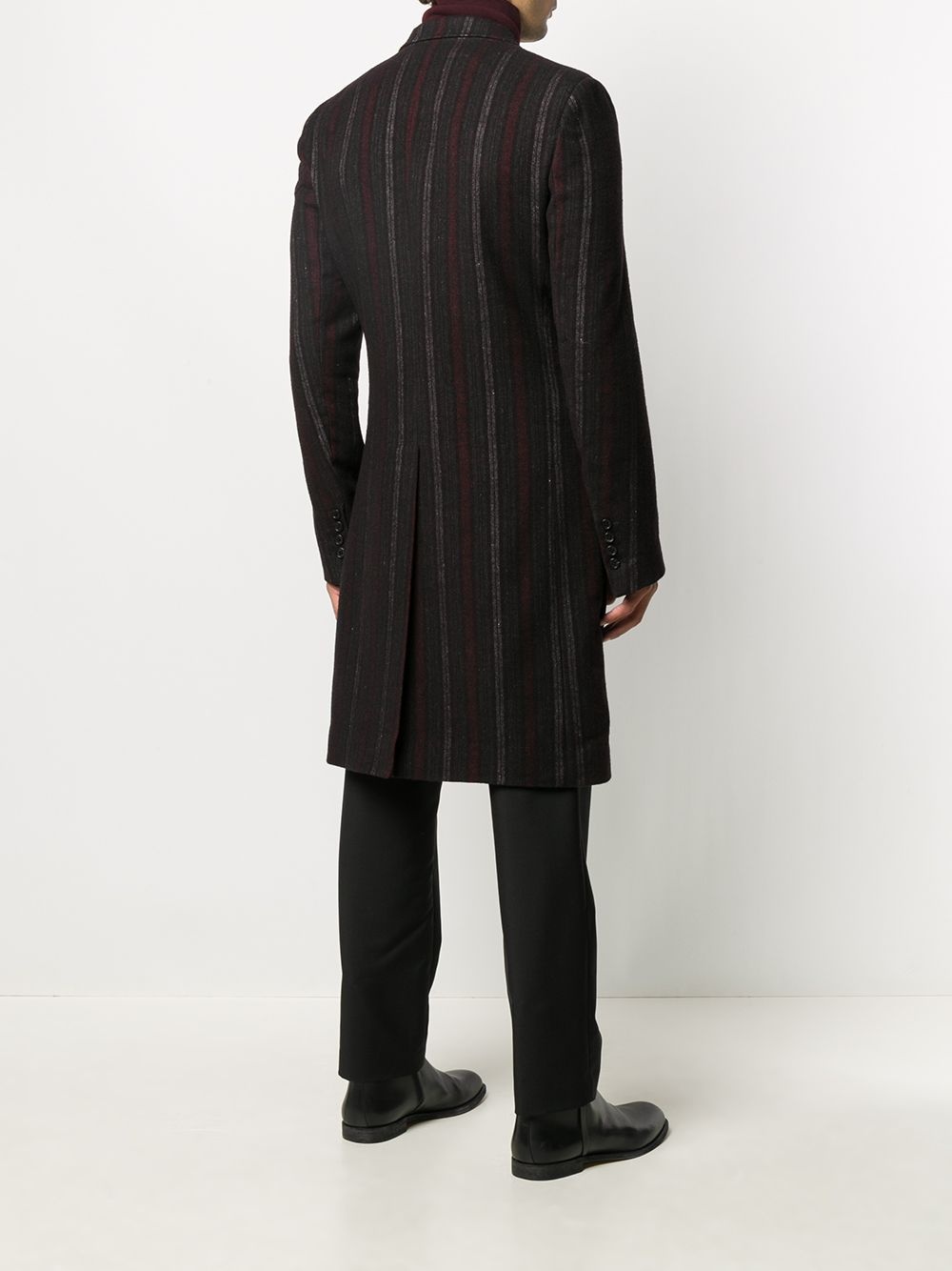 striped single-breasted coat - 4