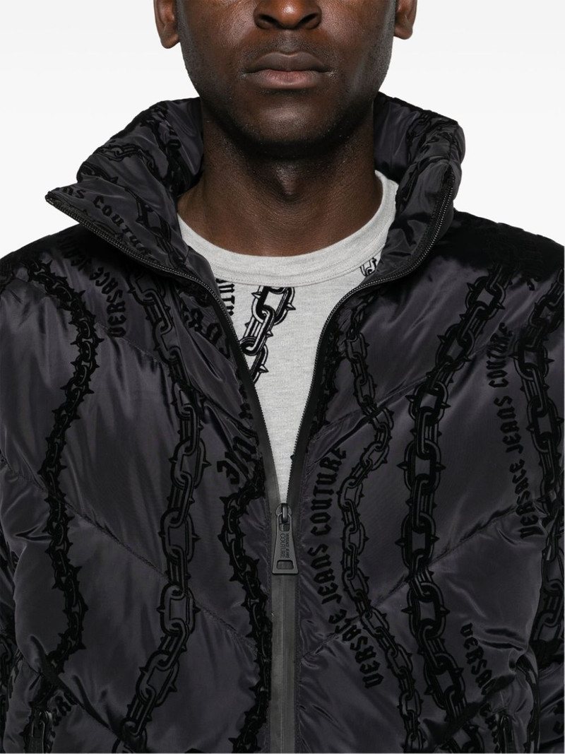 flocked-print quilted puffer jacket 5