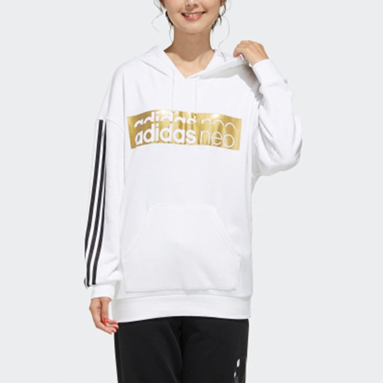 (WMNS) adidas neo Casual Sports Pullover White GH8212 - 3