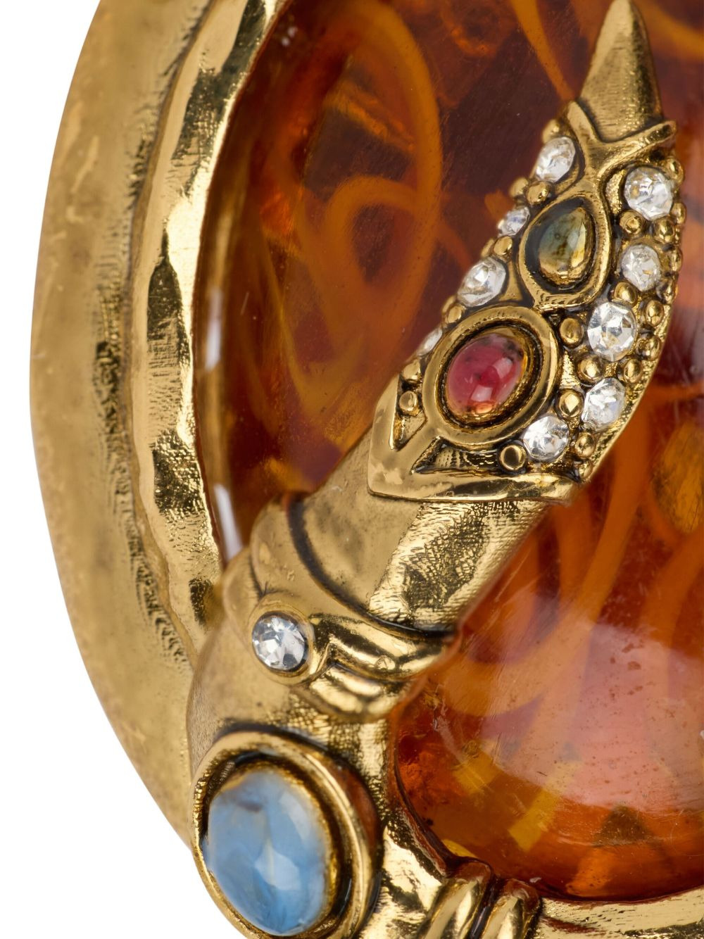 snake-embellished amber earrings - 4