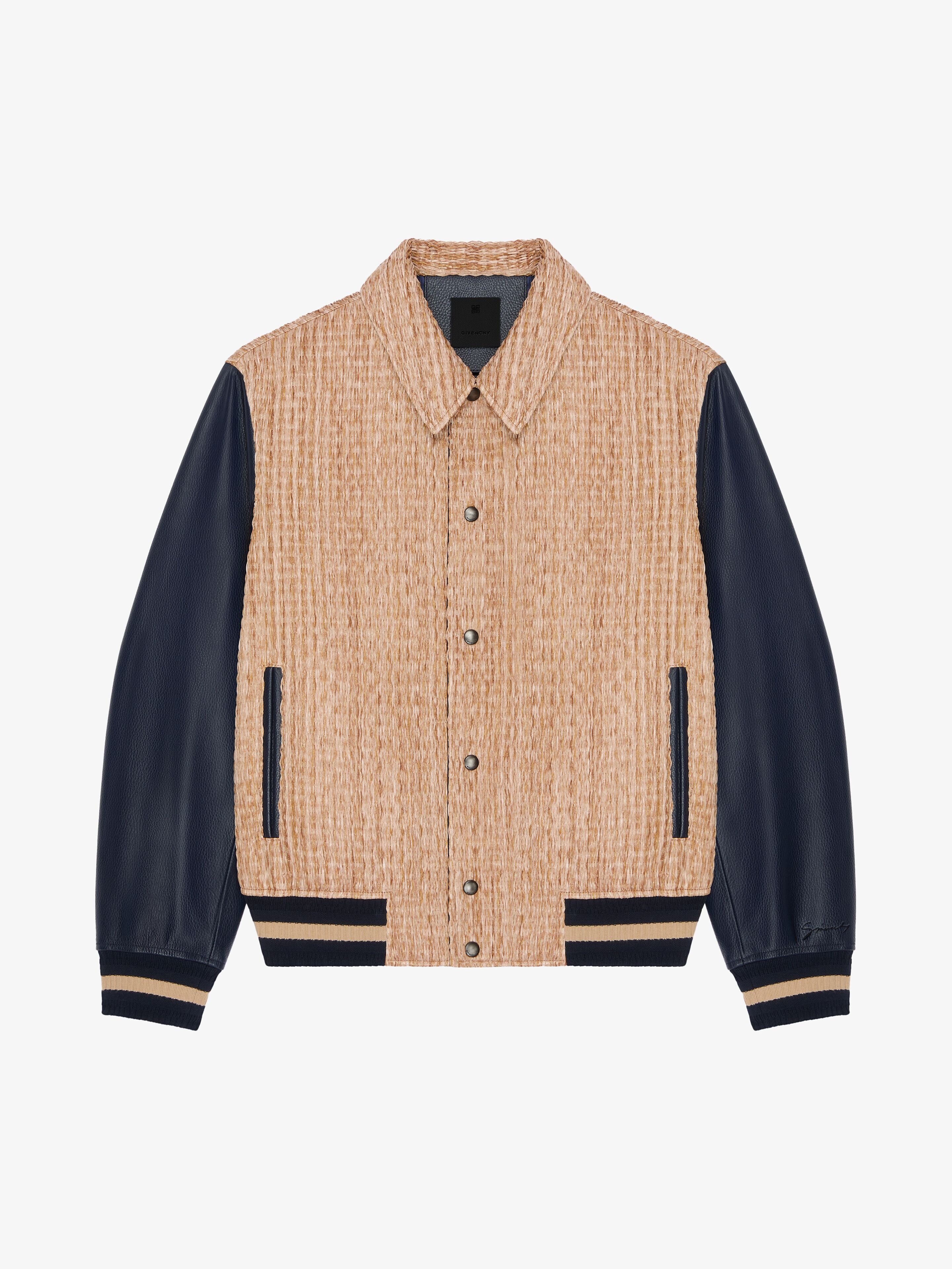 LE CLOS VARSITY JACKET IN RAFFIA AND LEATHER - 1