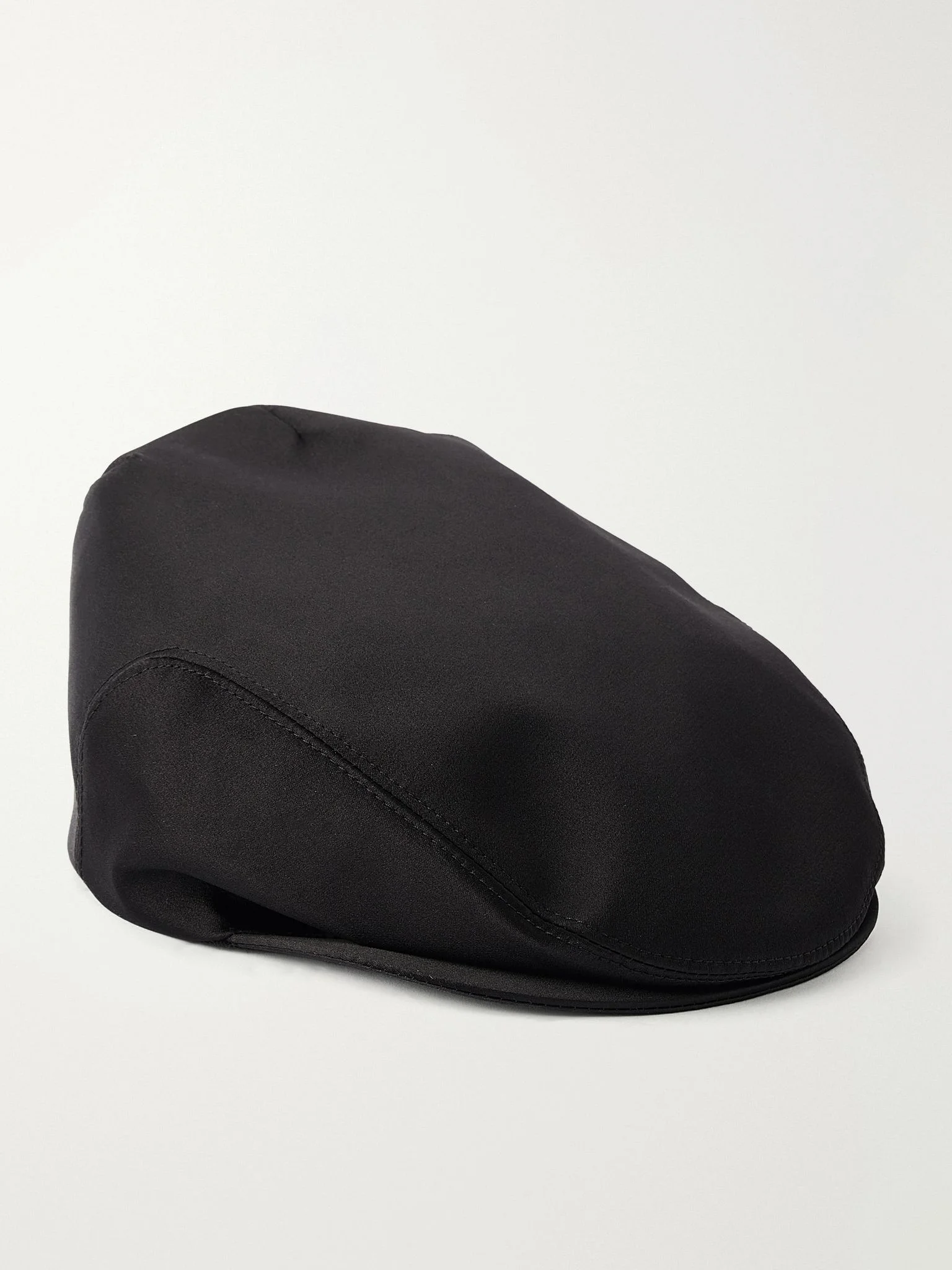 Duchesse silk-blend satin beret Black - 1