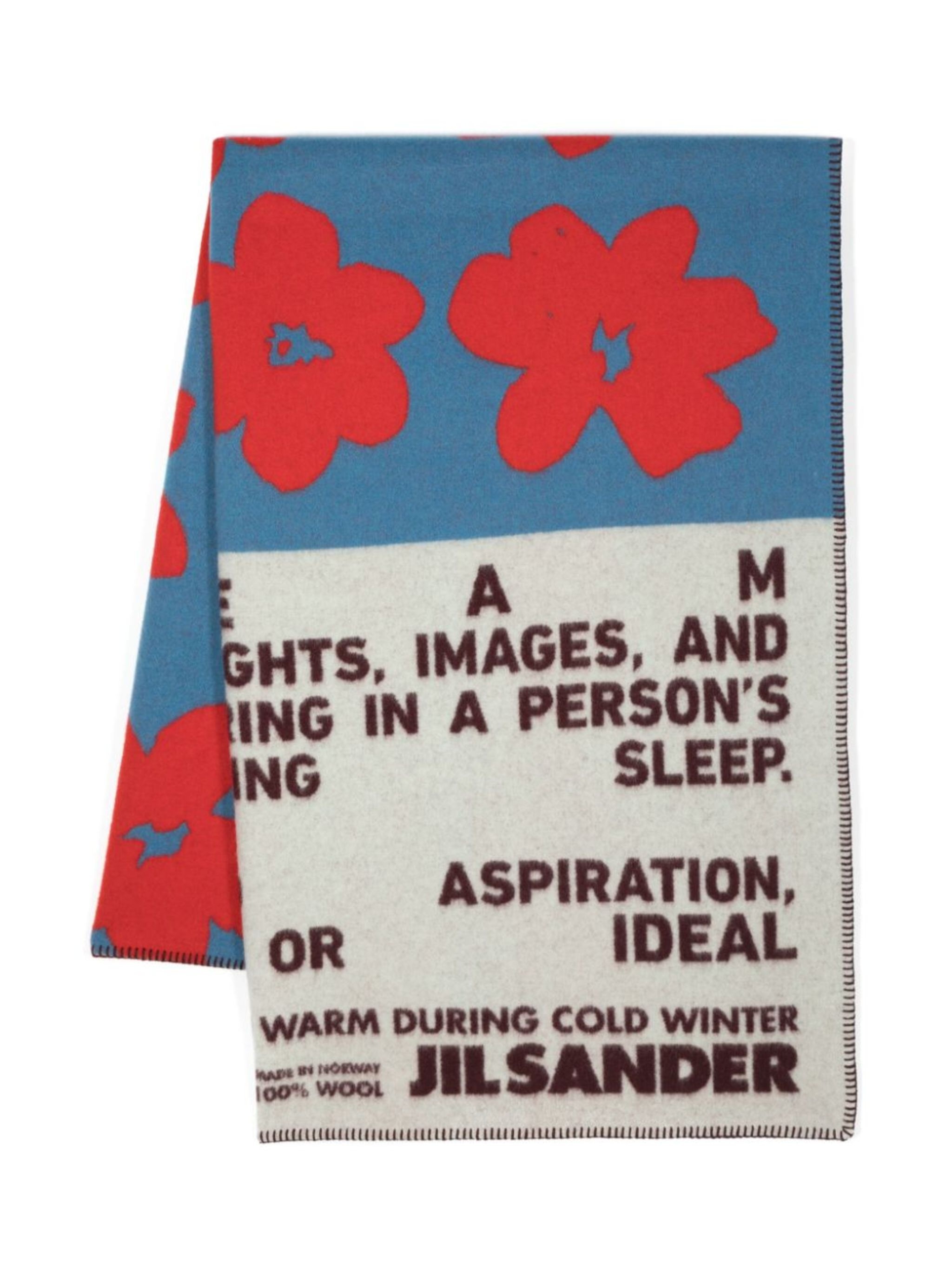 floral-print virgin-wool blanket - 1