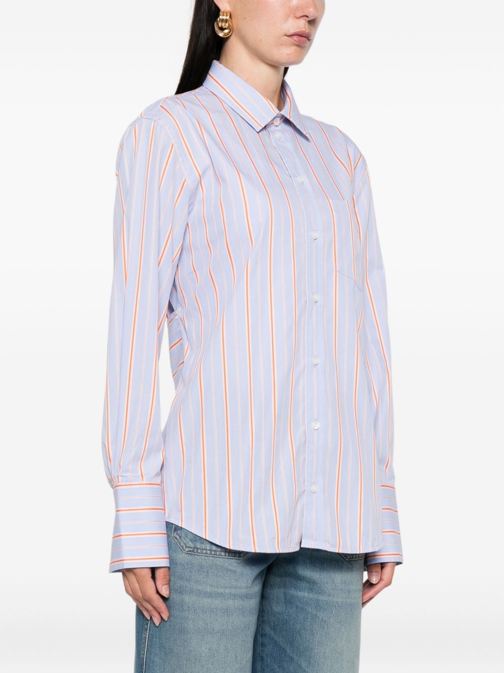 striped cotton long-sleeve shirt - 3
