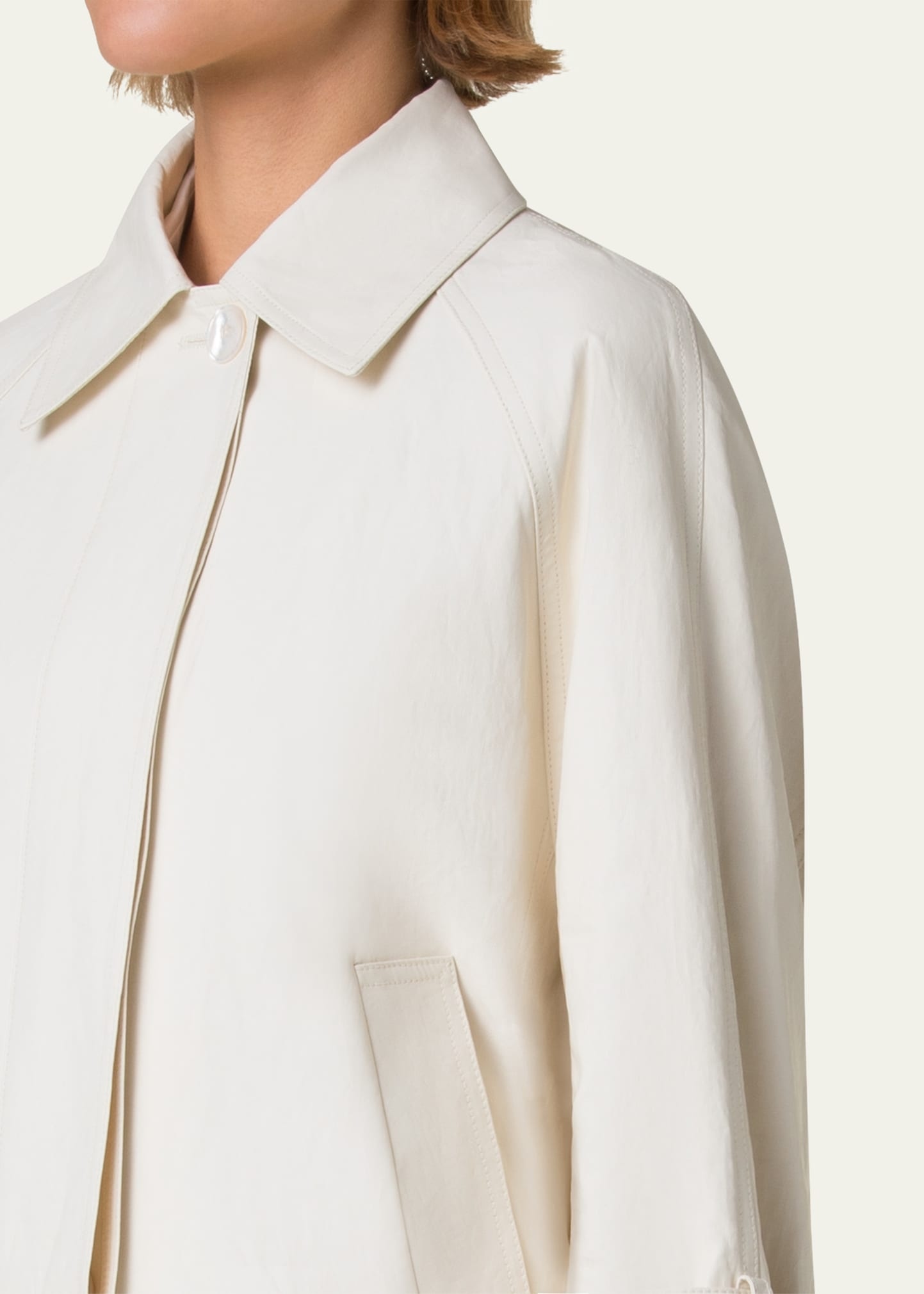 Alisa Water-Resistant A-Line Coated Linen Jacket - 5