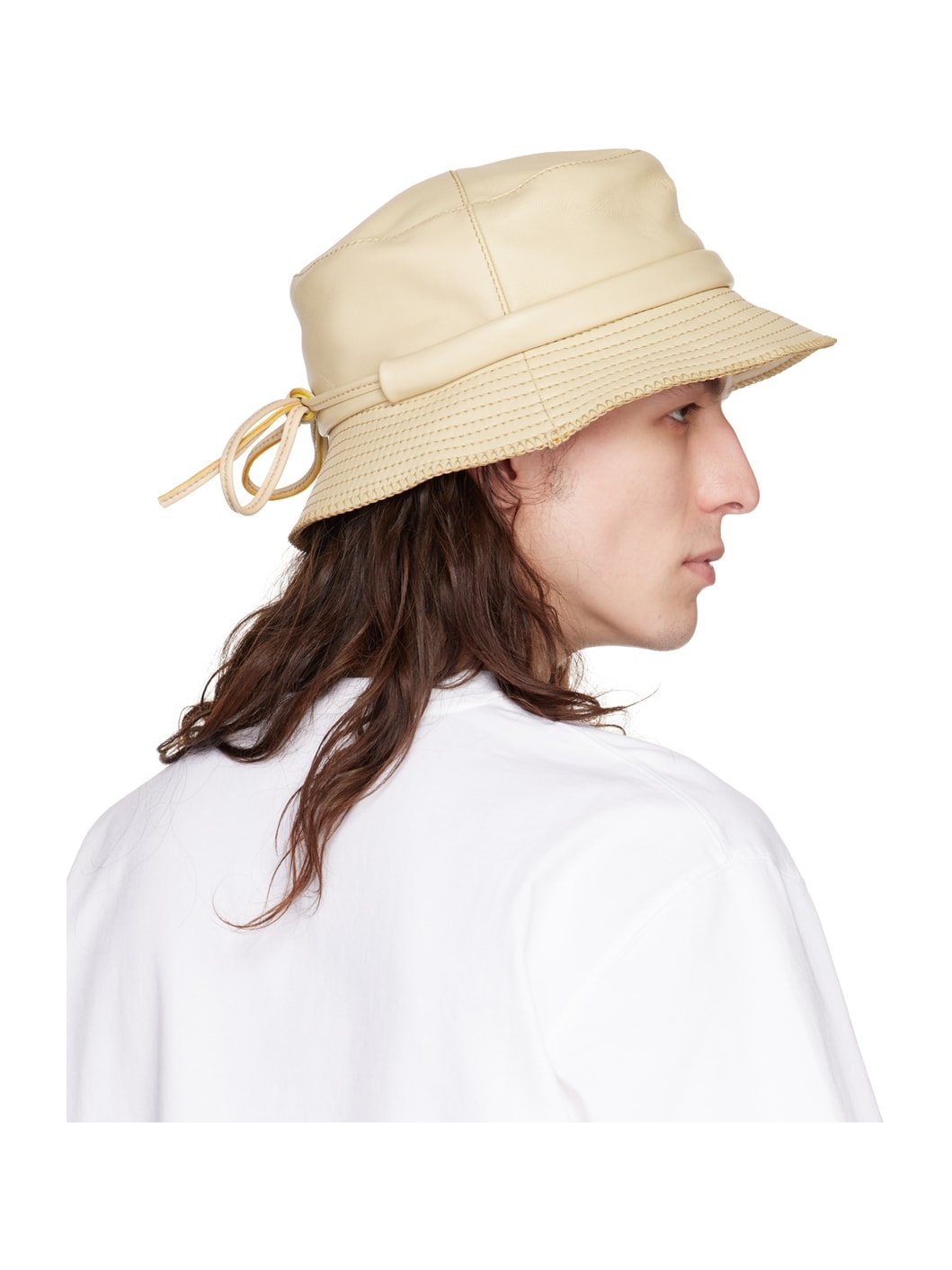 Beige 'Le Bob Mentalo' Bucket Hat - 3