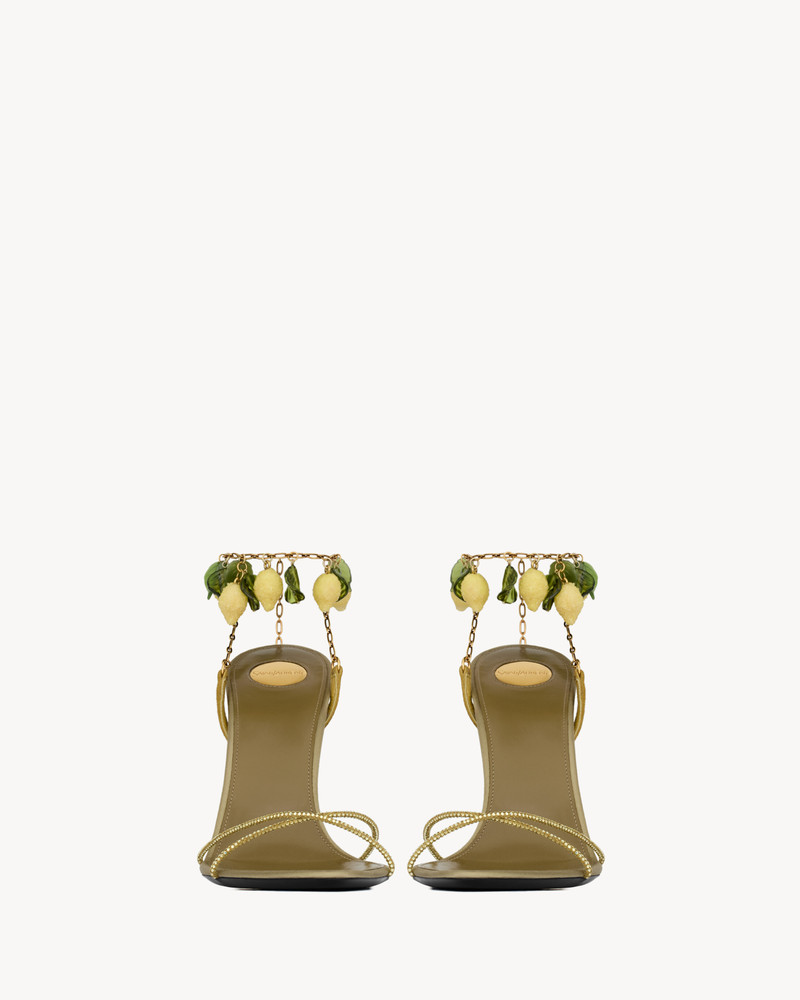 SAINT LAURENT MON CHÉRI SANDALS IN SUEDE AND RHINESTONES outlook