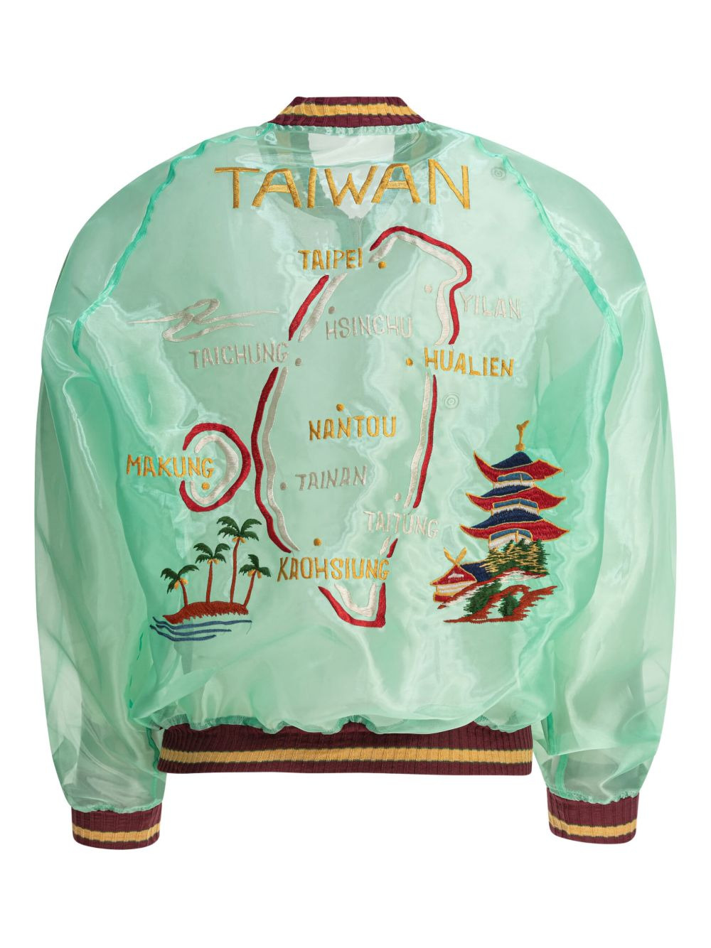 map-embroidery bomber jacket - 2