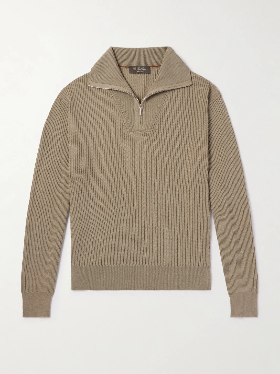 Akan Ribbed Cashmere and Silk-Blend Half-Zip Sweater - 1