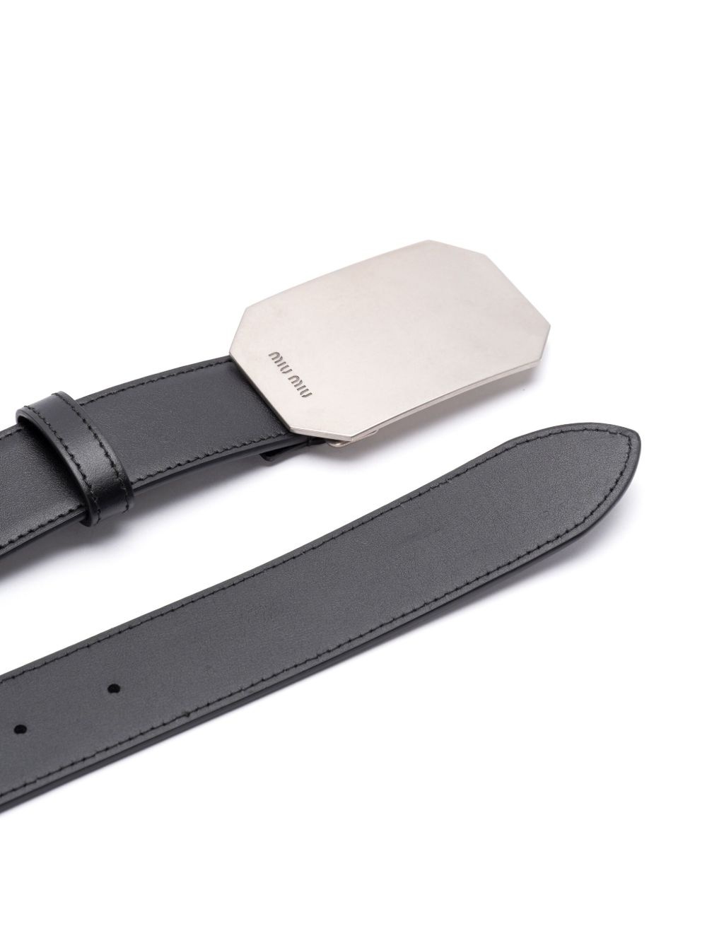 buckle-fastening leather belt - 2