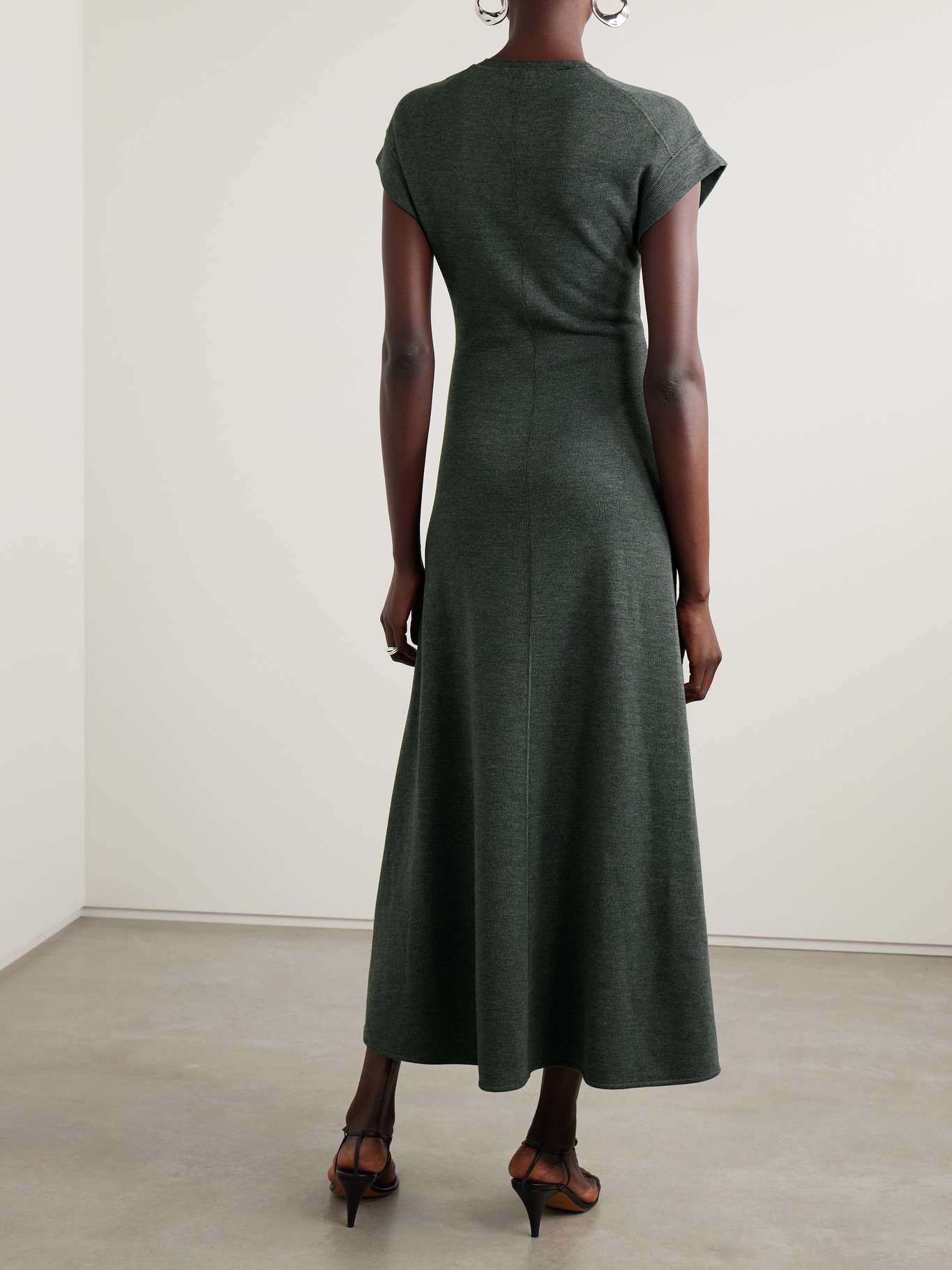 Melanie ribbed cotton-blend maxi dress Gray - 3
