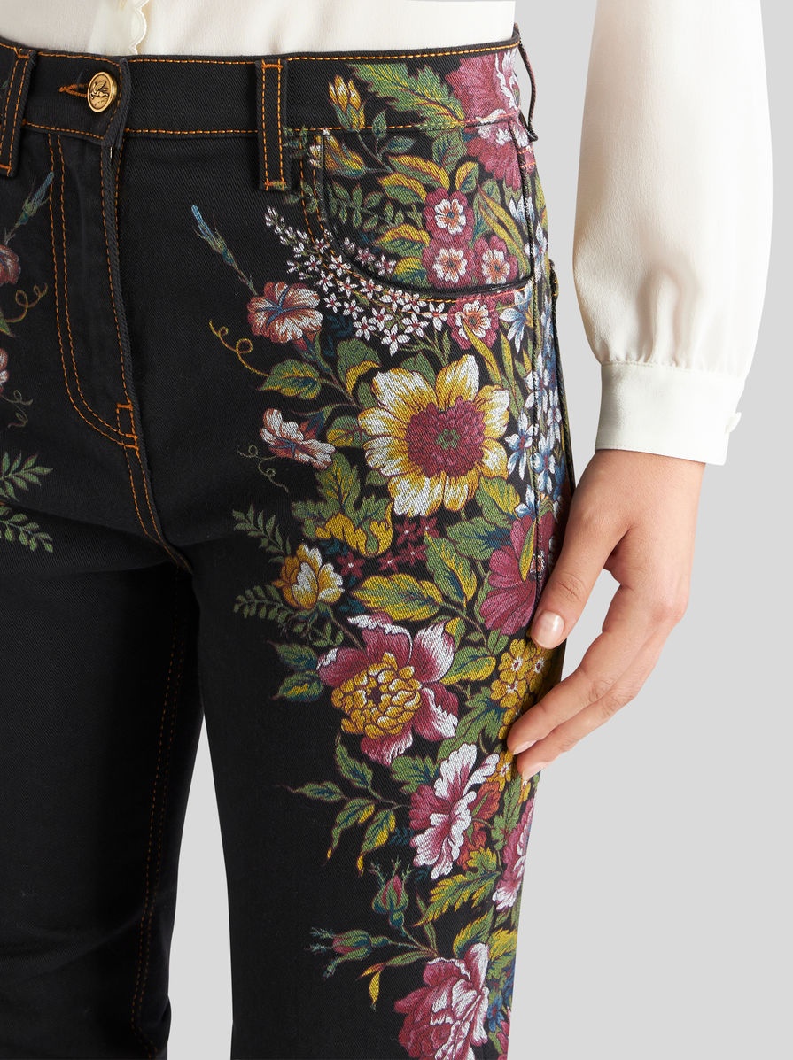SKINNY JEANS WITH FLORAL PRINT - 4