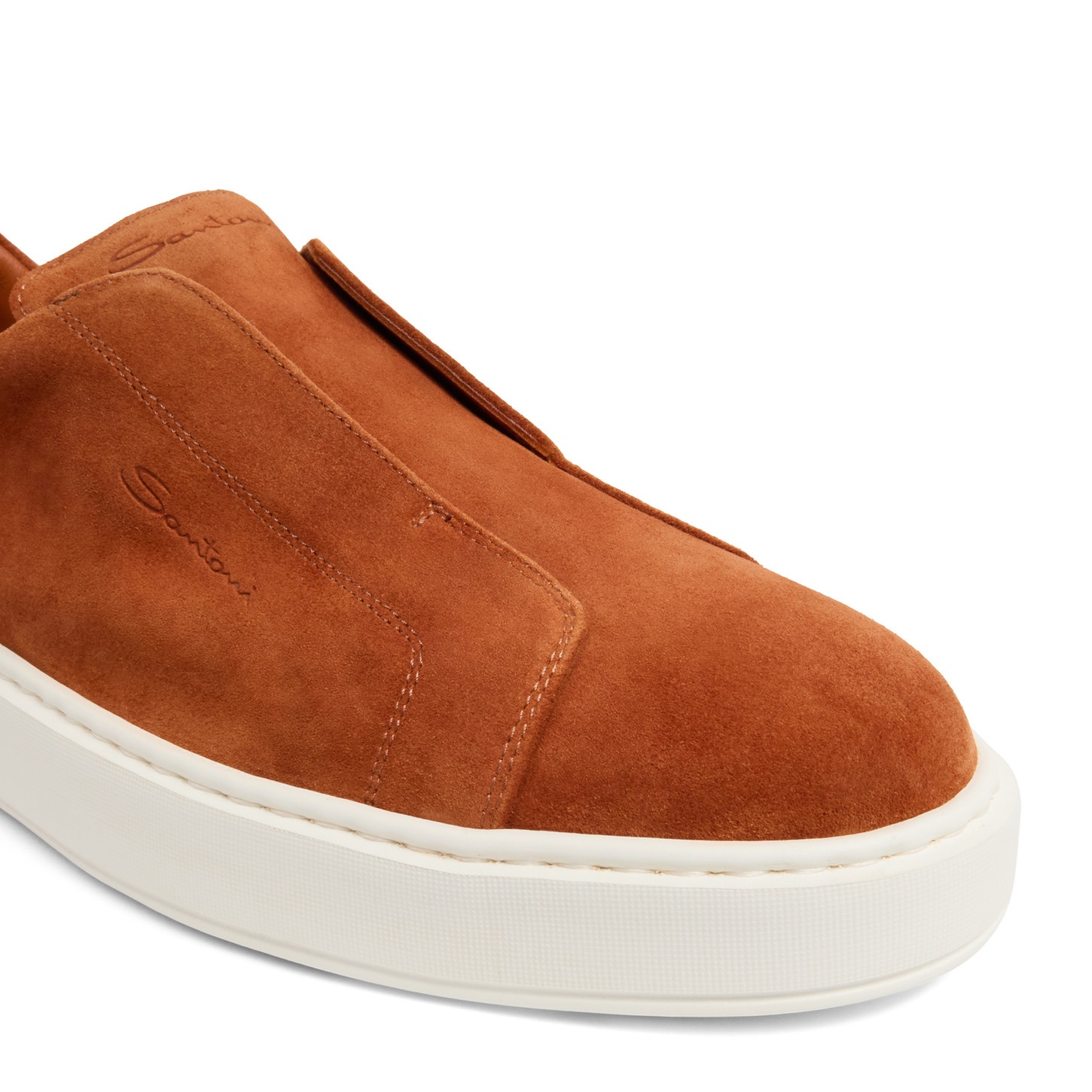 Men's orange suede slip-on sneaker - 5
