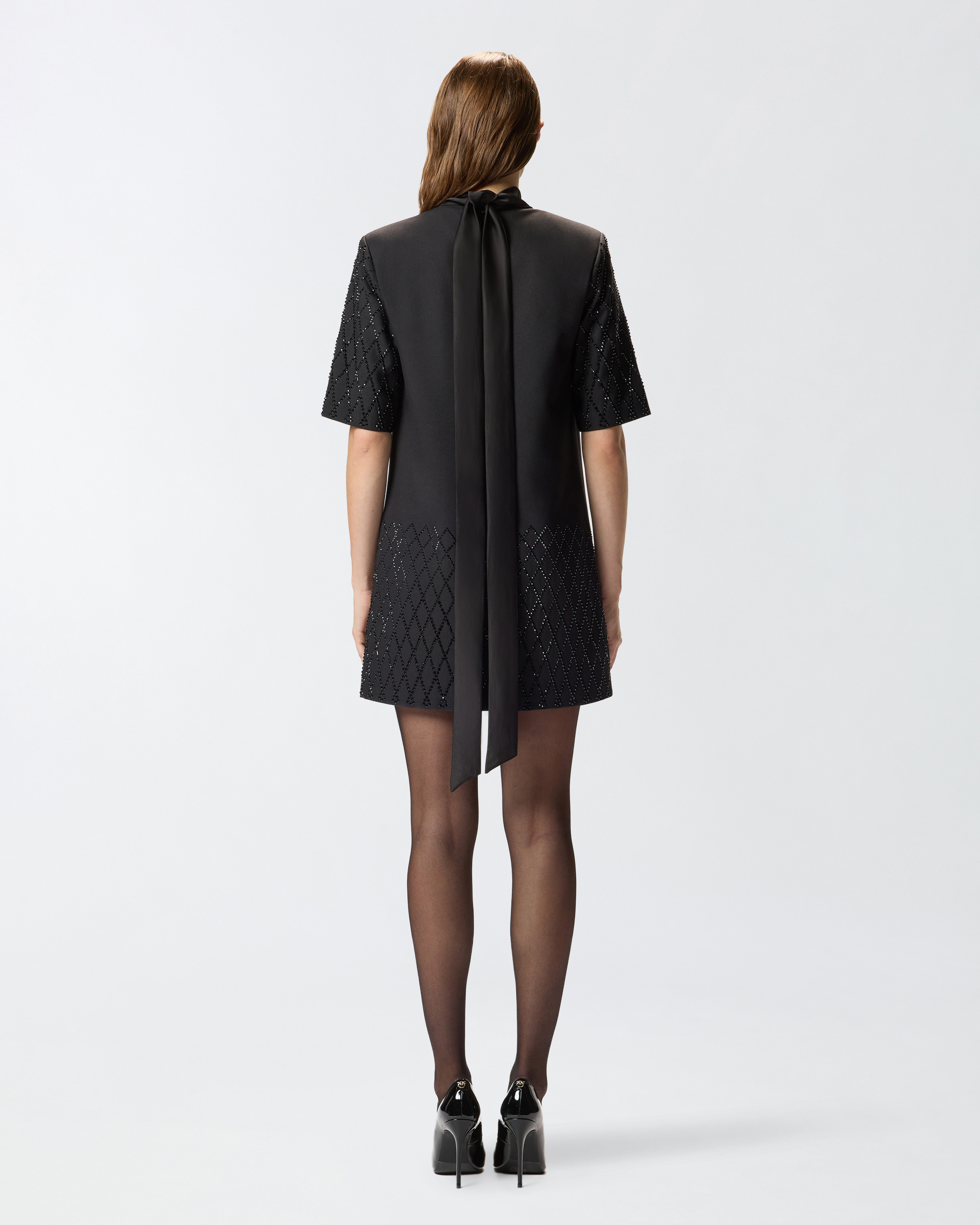 T-SHIRT-STYLE DRESS WITH RHINESTONES - 4