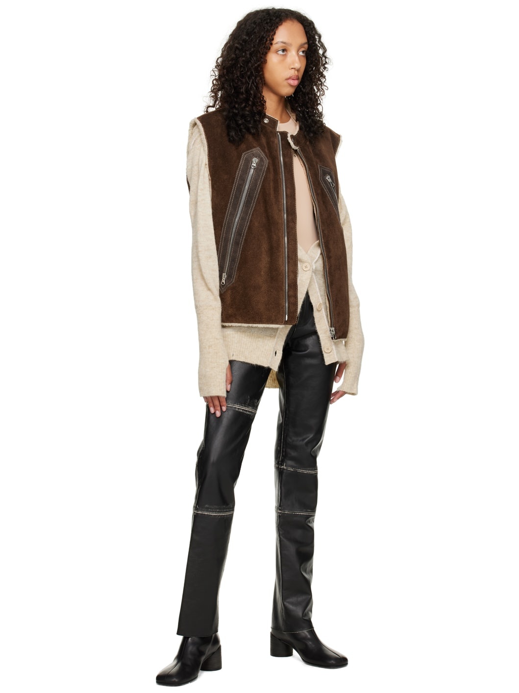 Beige Studded Six Bodysuit - 5