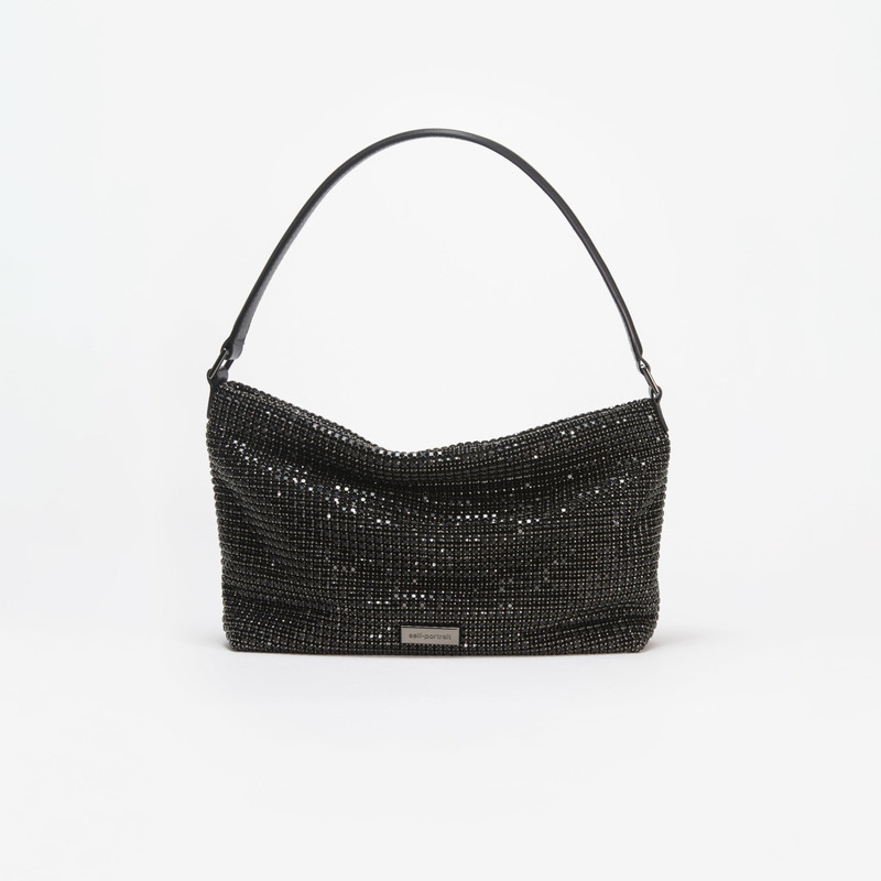 Black Diamante Medium Hobo Bag 1
