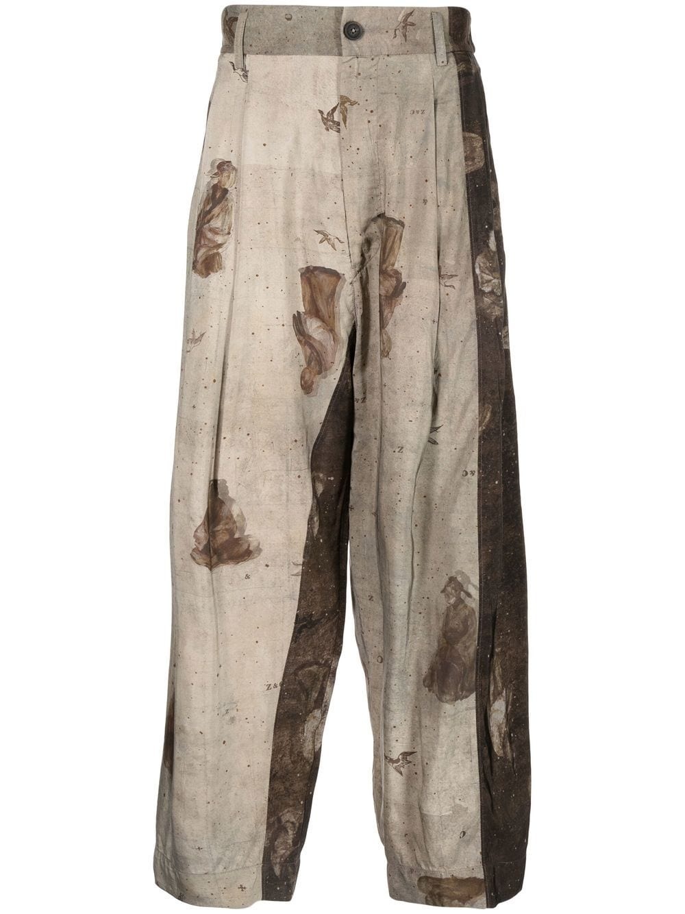 graphic-print tapered trousers - 1